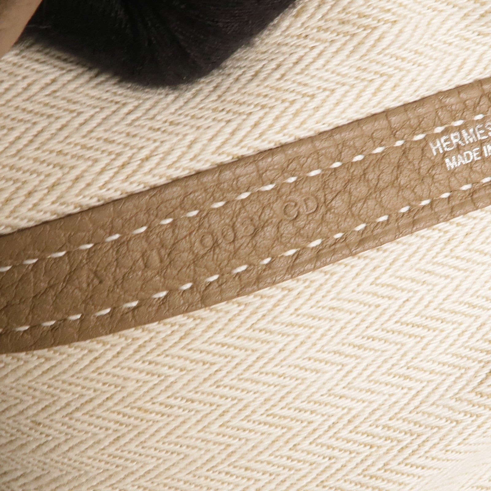 HERMES Negonda皮革Garden Party PM銀扣手挽袋Etoupe