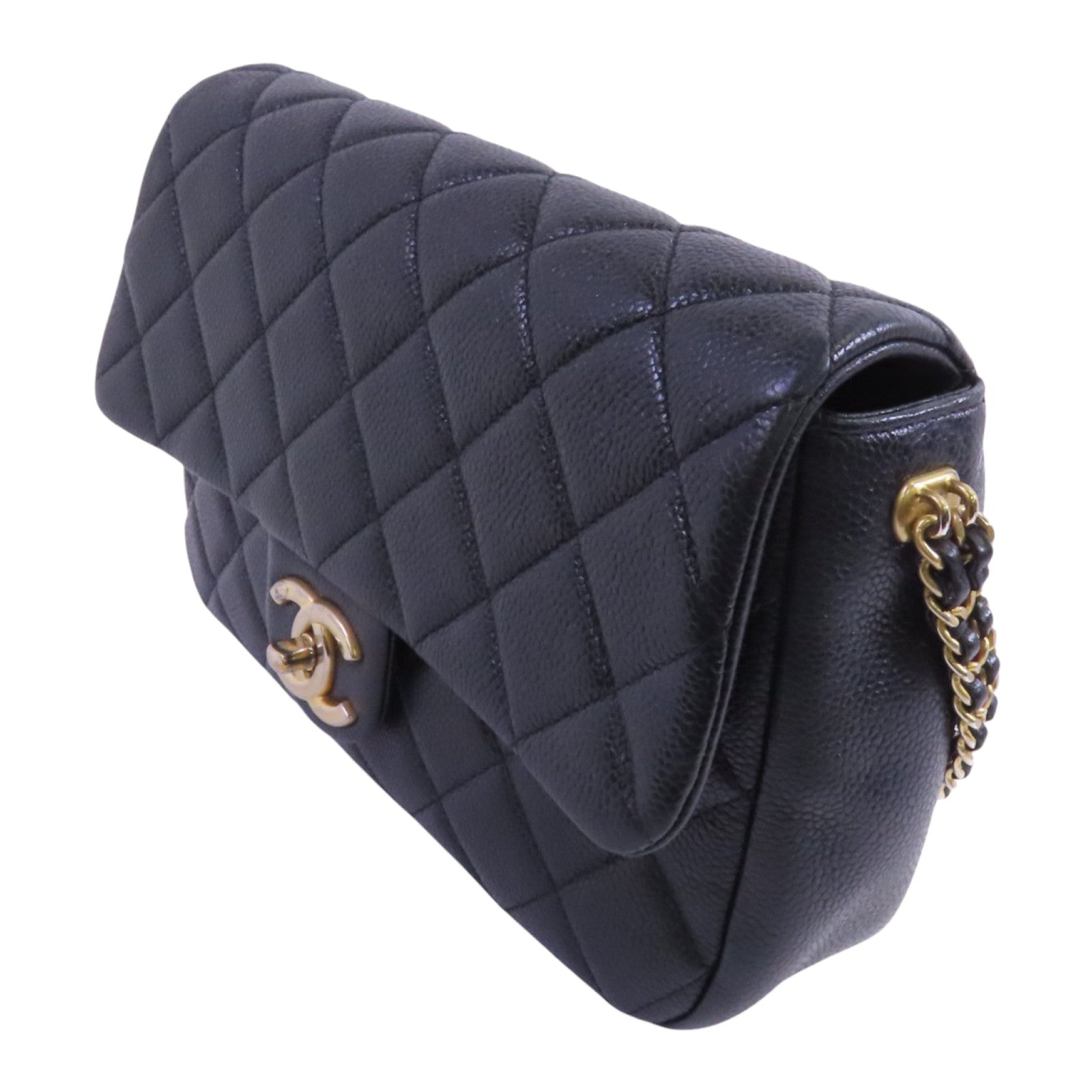 CHANEL 牛皮皮革Chain Shoulder Bag金扣鏈帶肩背袋