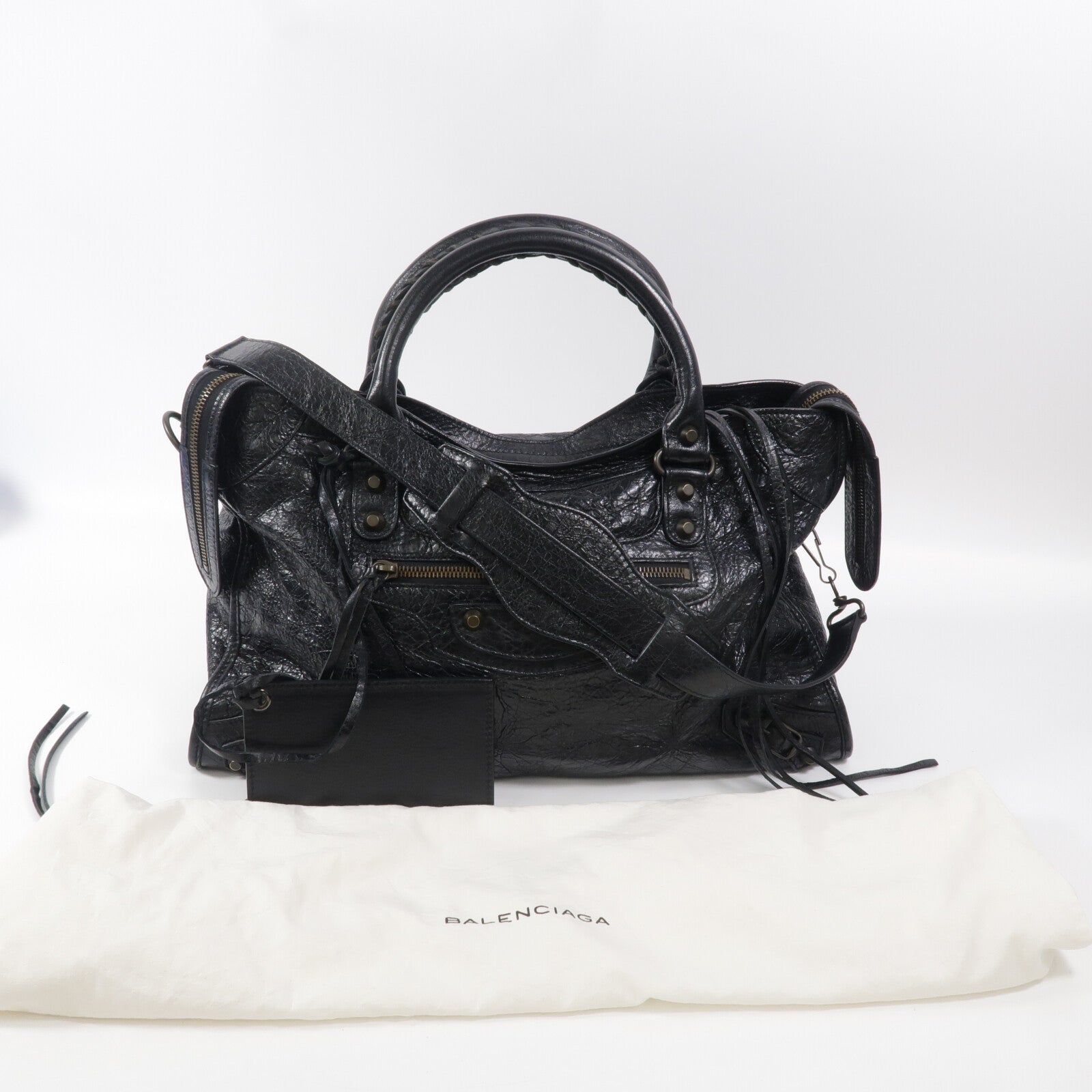 BALENCIAGA 羊皮皮革City手挽肩背兩用袋