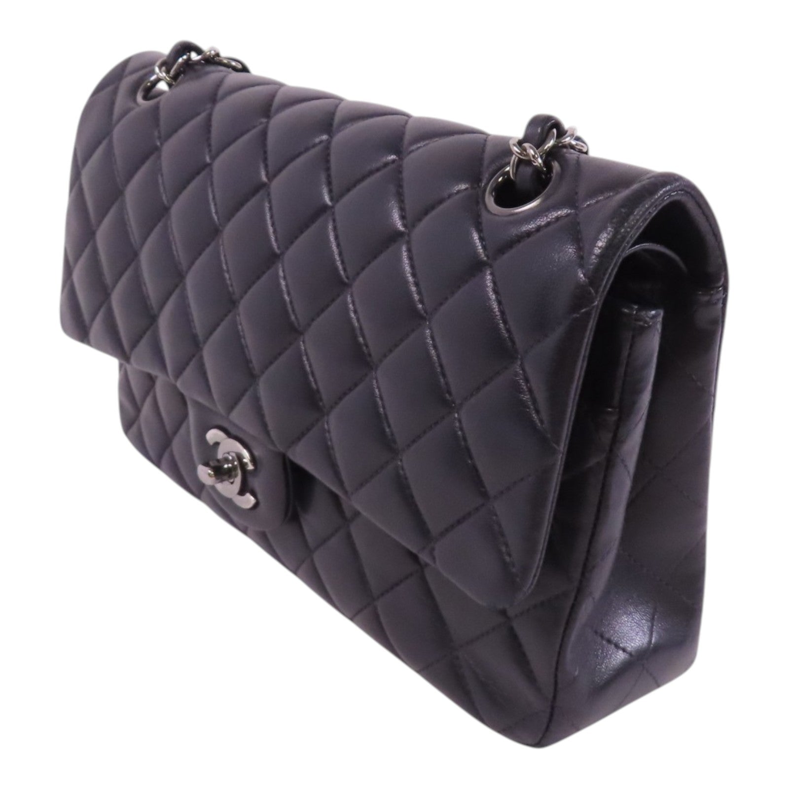 CHANEL 羊皮皮革Classic 25銀扣鏈帶肩背袋