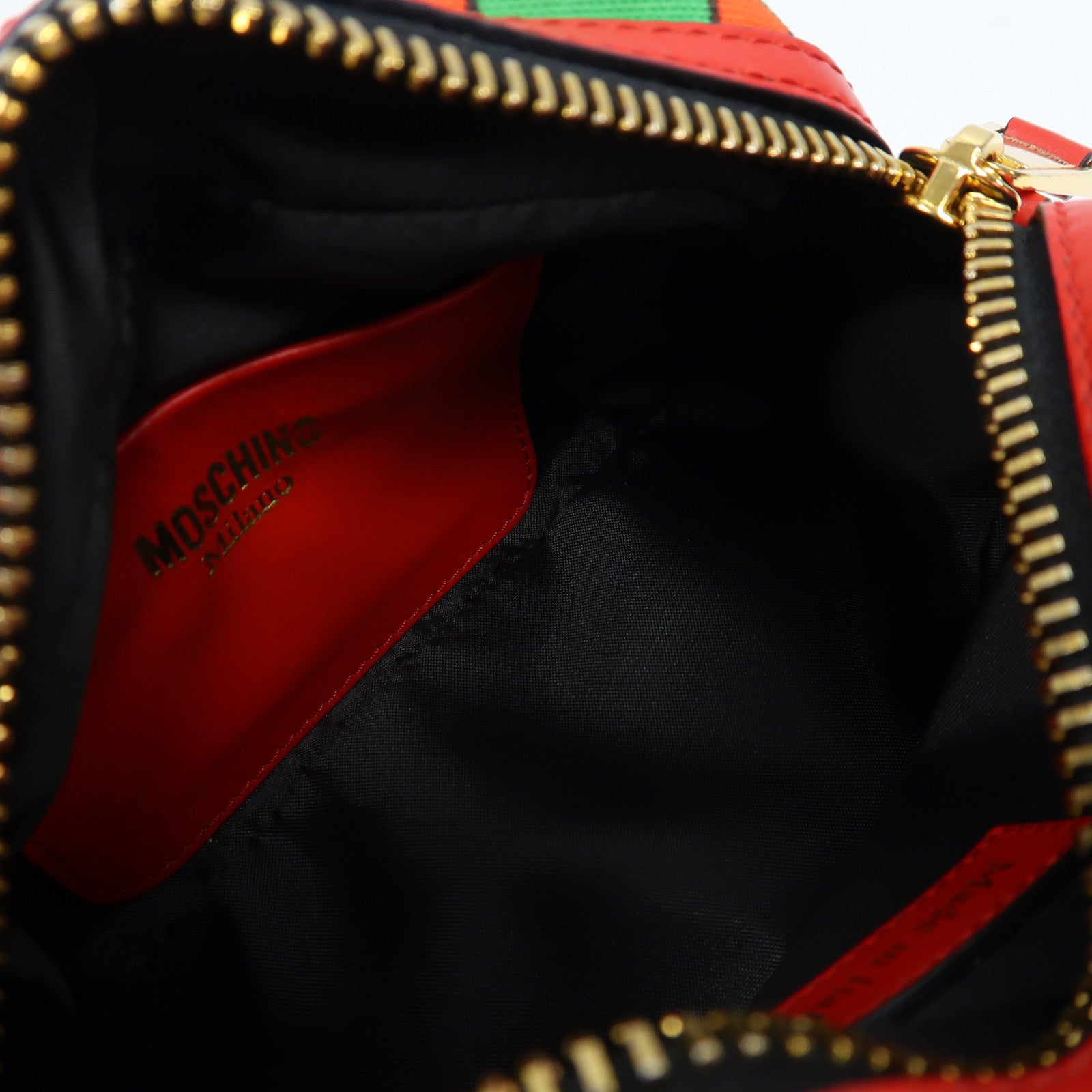 MOSCHINO 帆布Hand Bag金扣手挽肩背兩用袋紅色