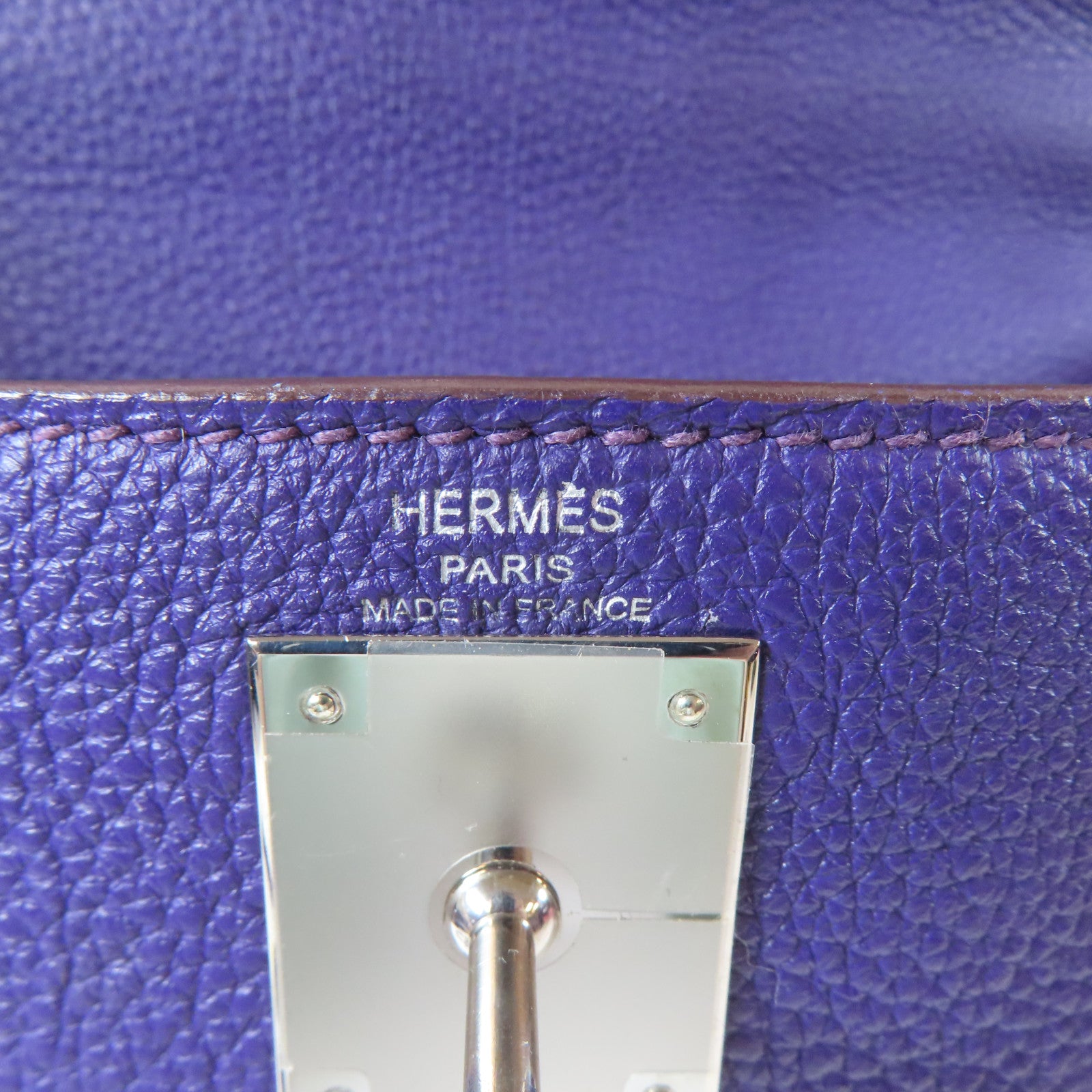 HERMES 【激減優惠】Togo皮革Kelly 28銀扣手挽肩背兩用袋紫外線色