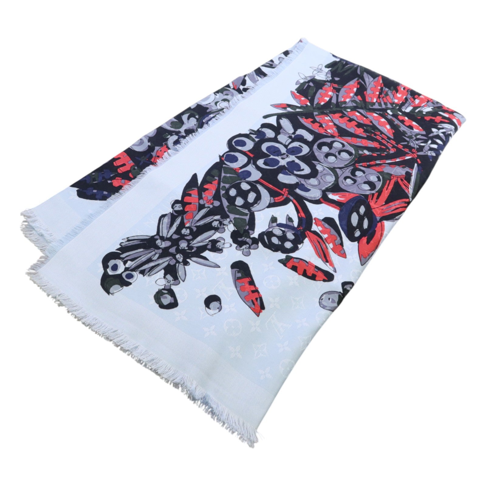 LOUIS VUITTON 羊毛/絲質Scarf絲巾