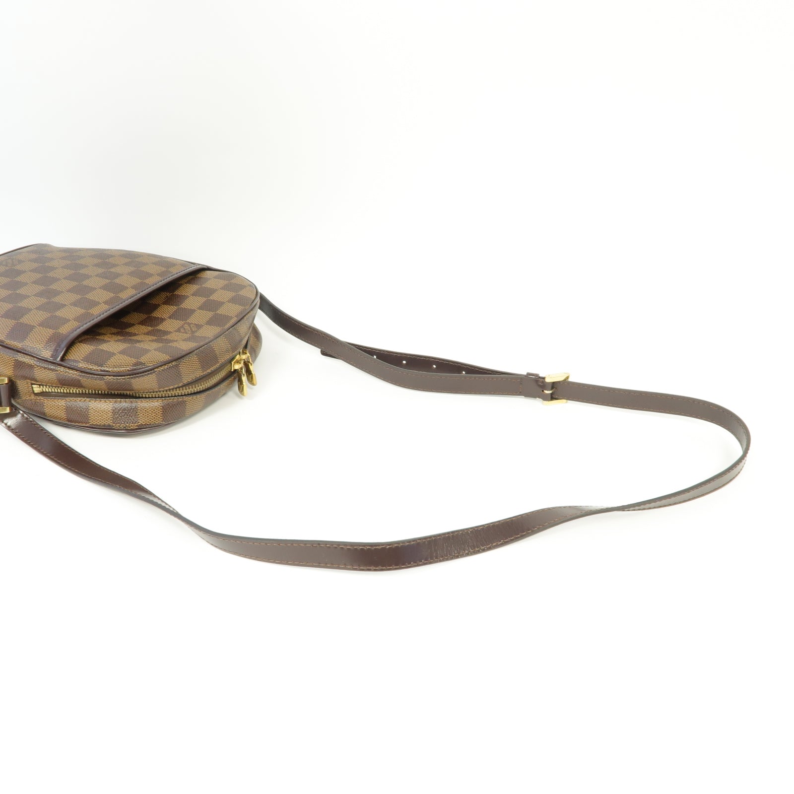 LOUIS VUITTON Damier Ipanema PM金扣肩背袋棕色