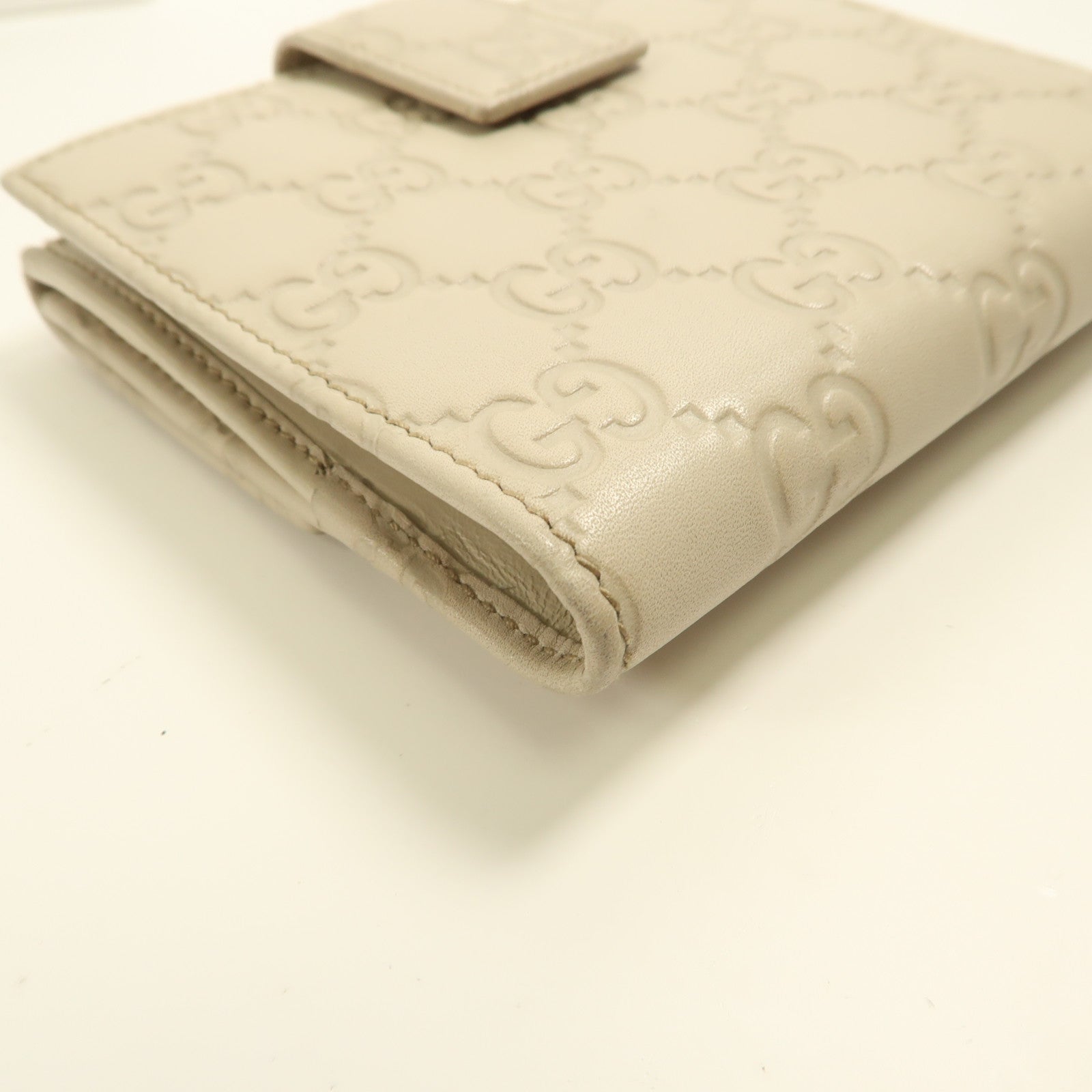 GUCCI 牛皮皮革Wallet金扣折疊錢包