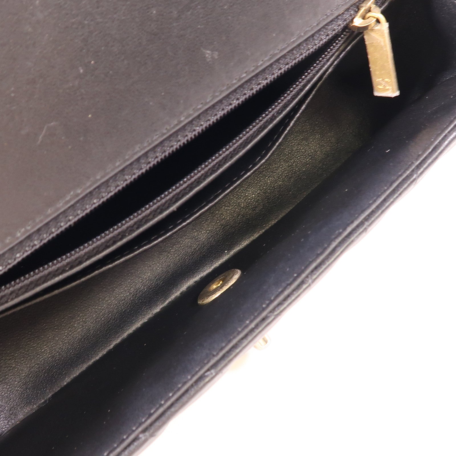 CHANEL 牛皮皮革Chain Shoulder金扣鏈帶肩背袋