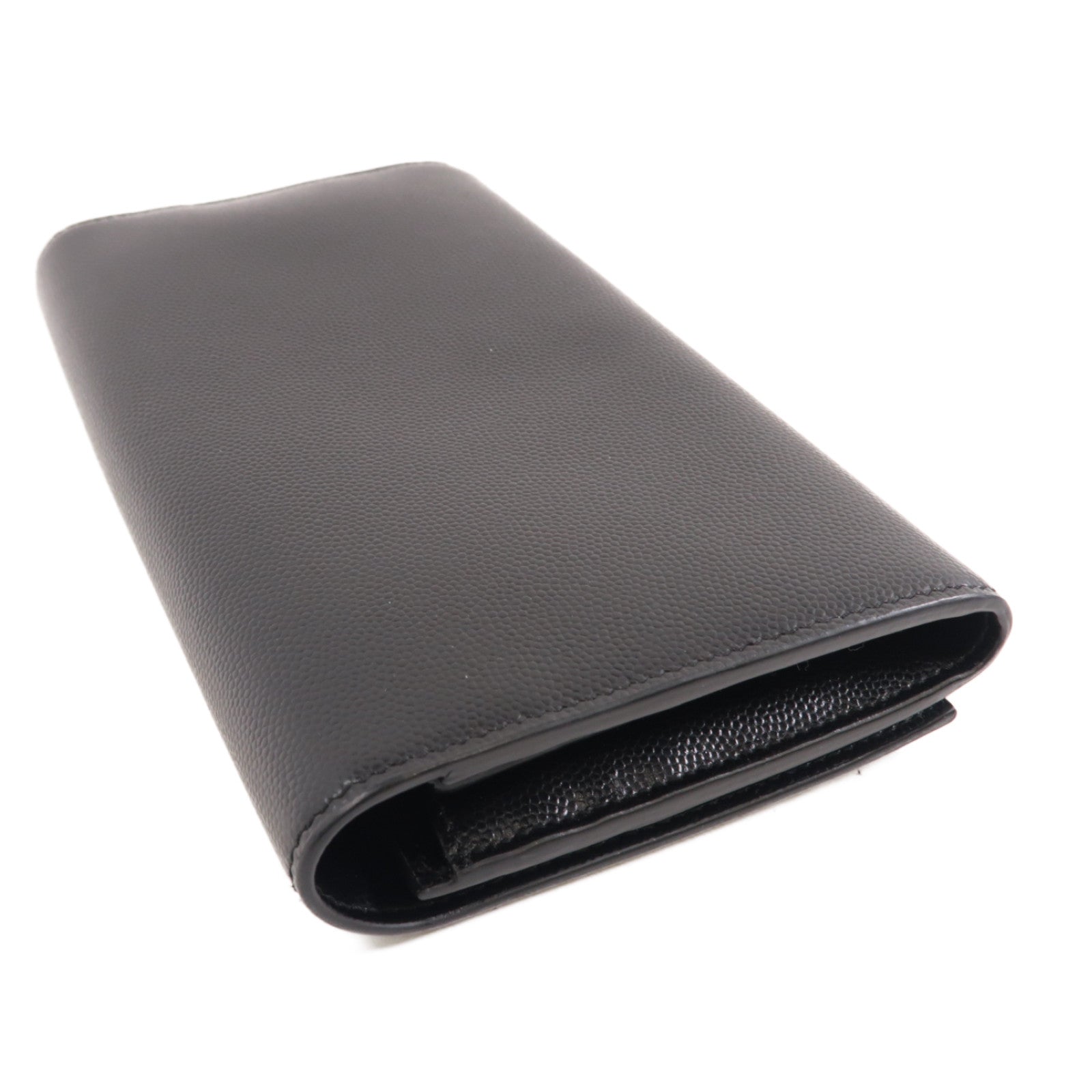 SAINT LAURENT 牛皮皮革Long Wallet金扣長錢包黑色