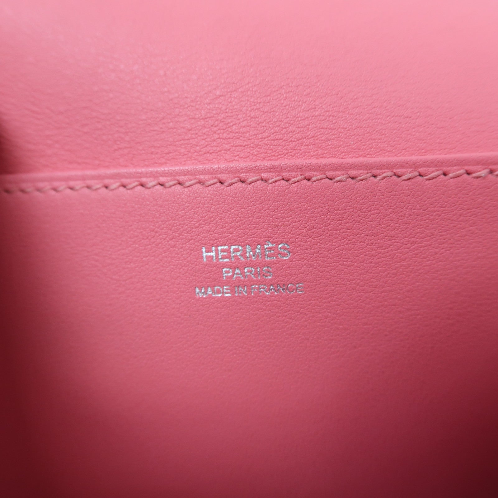 HERMES Swift皮革Mini Halzan銀扣手挽肩背兩用袋杜鵑粉紅色