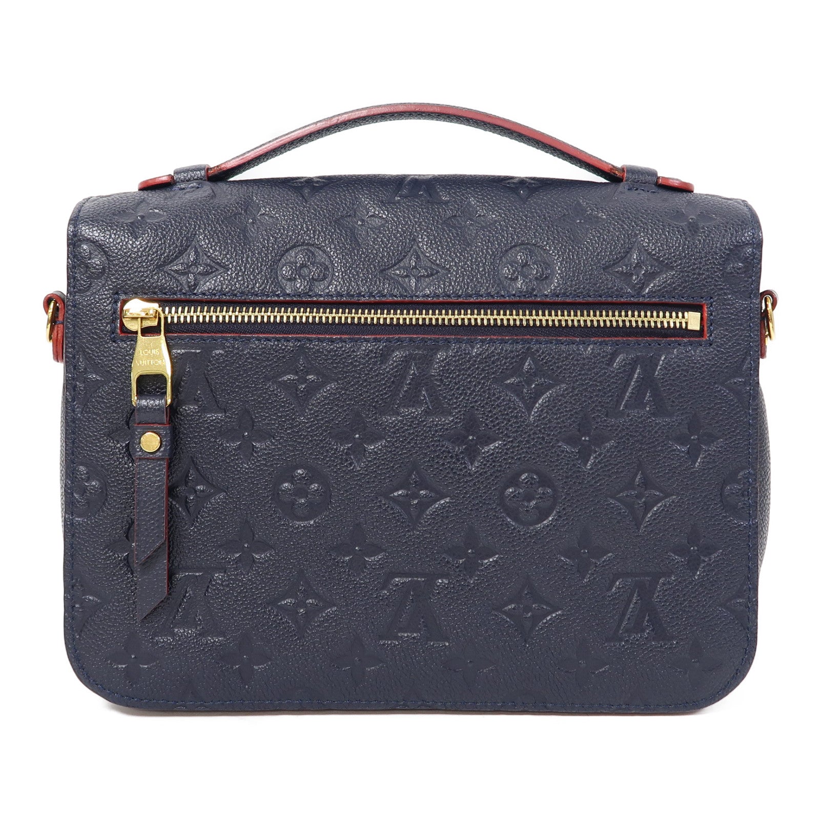 LOUIS VUITTON Monogram Empreinte Metis MM金扣手挽肩背兩用袋深藍色