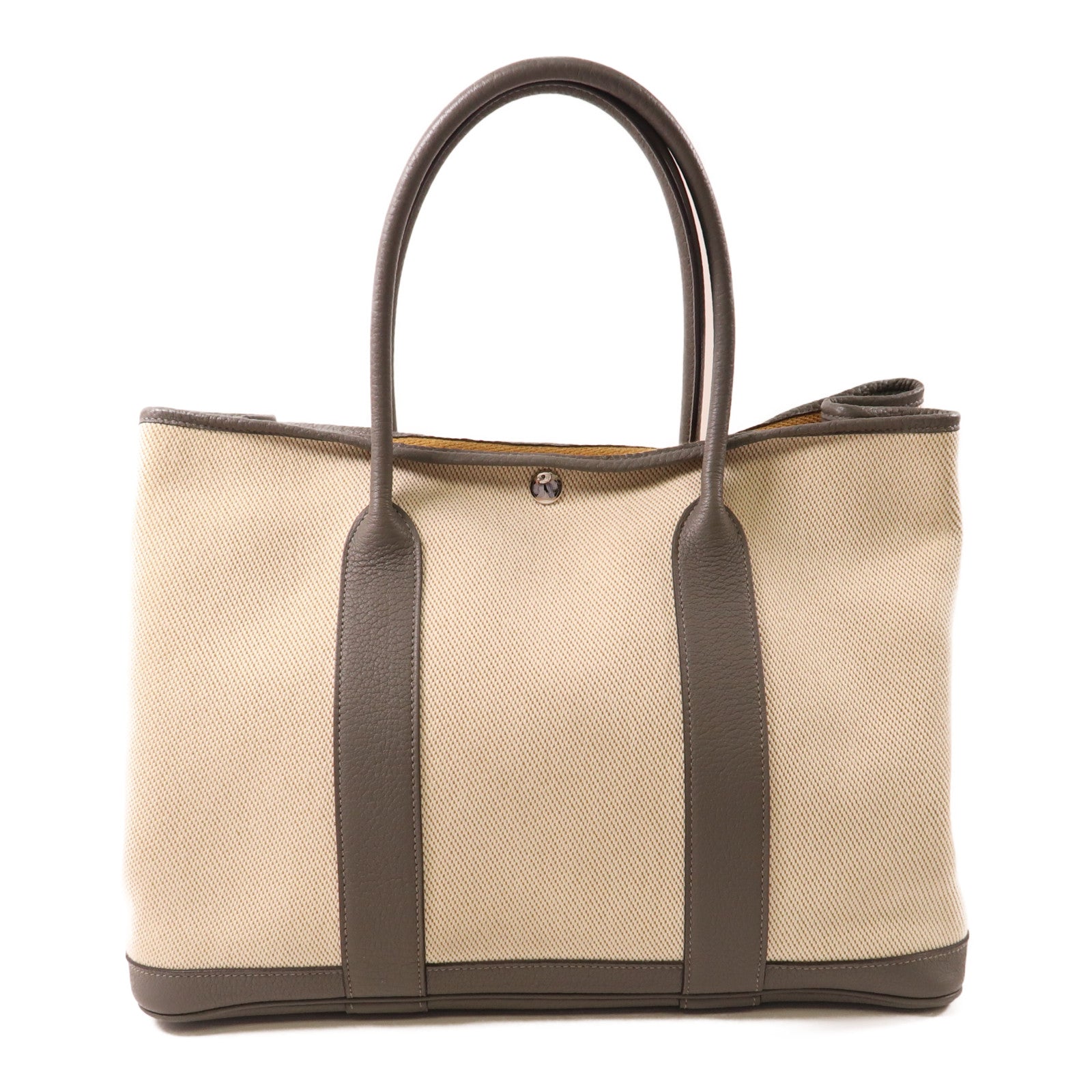 HERMES 帆布Garden Party 36銀扣肩背袋