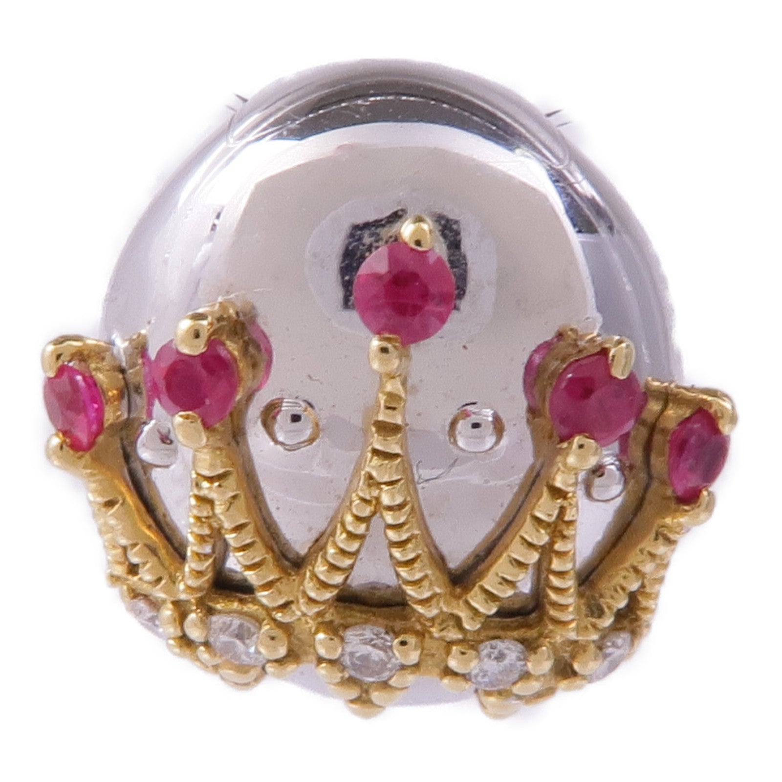 JEWELRY 18K黃金/白金Ruby Diamond Pendant Top紅寶石/鑽石吊墜