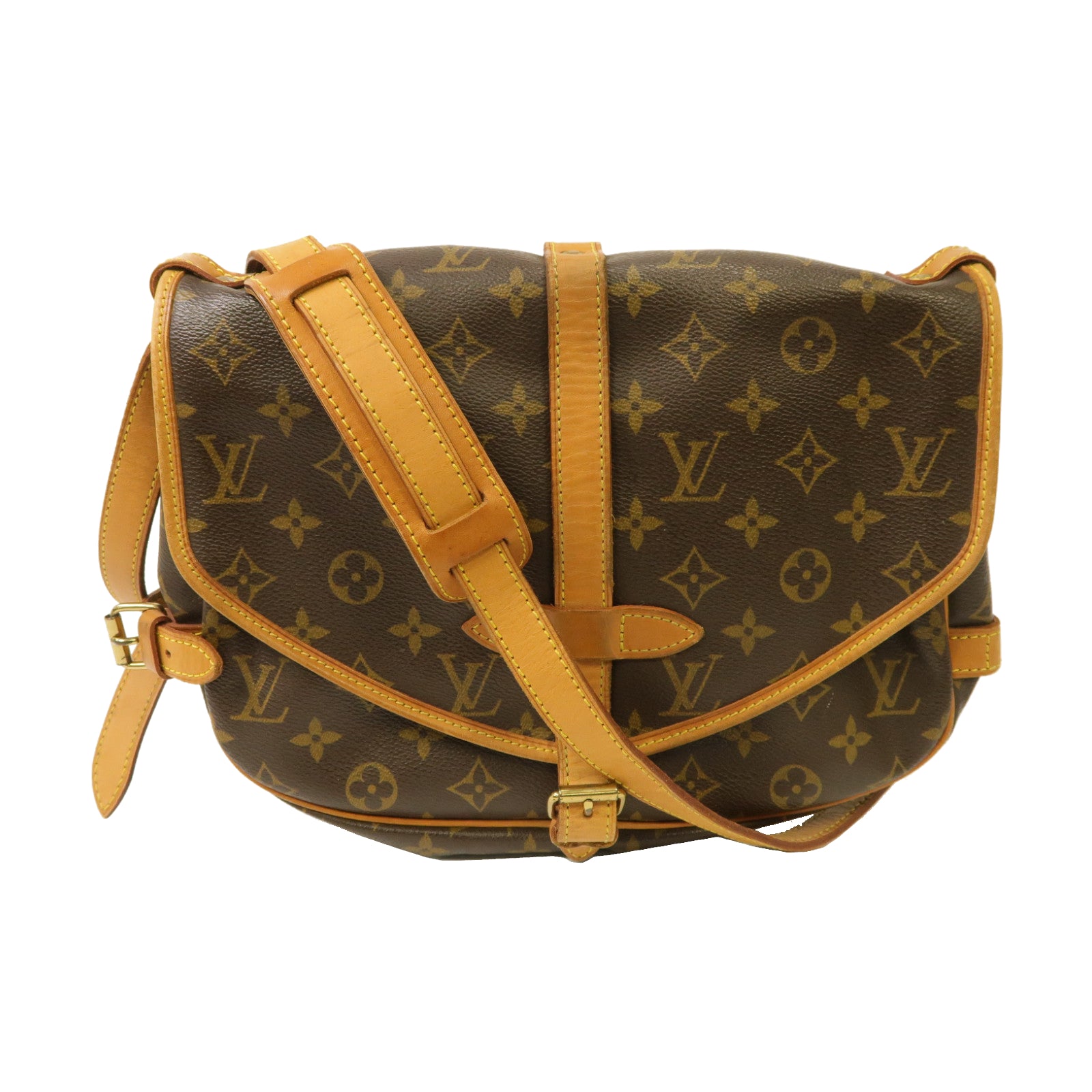 LOUIS VUITTON 【激減優惠】Monogram Saumur 30金扣肩背袋啡色