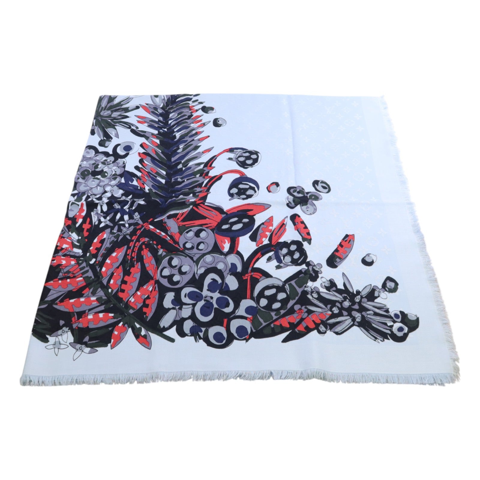 LOUIS VUITTON 羊毛/絲質Scarf絲巾