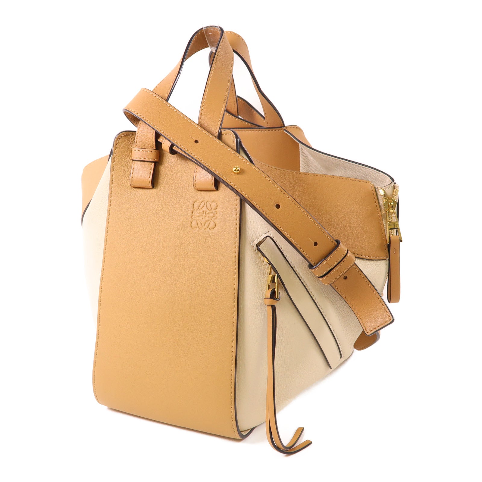 LOEWE 牛皮皮革Hammock MM金扣手挽肩背兩用袋