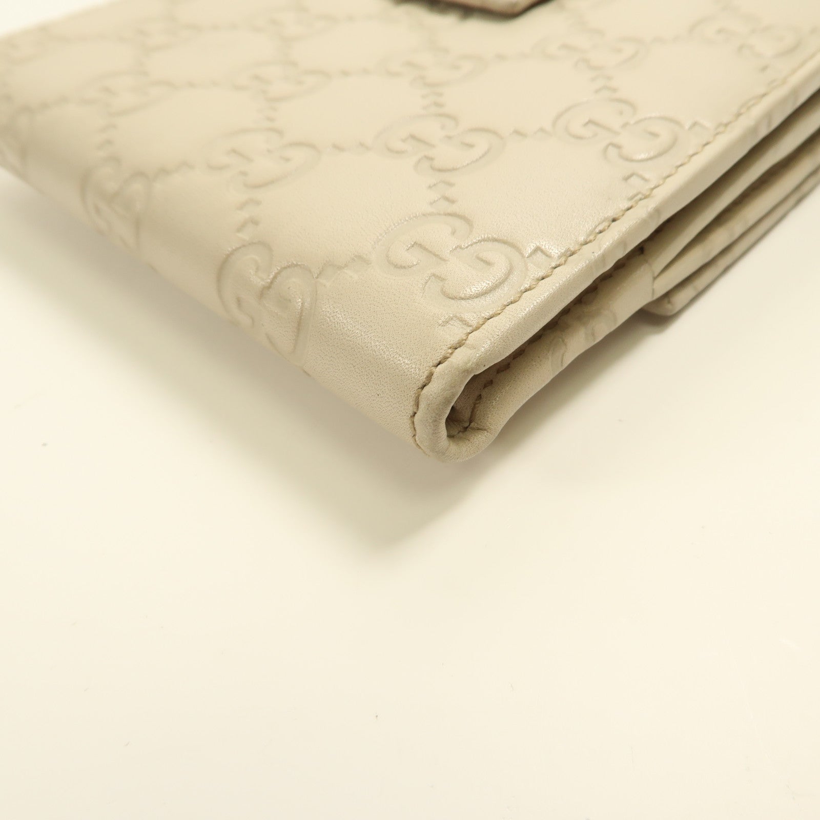 GUCCI 牛皮皮革Wallet金扣折疊錢包