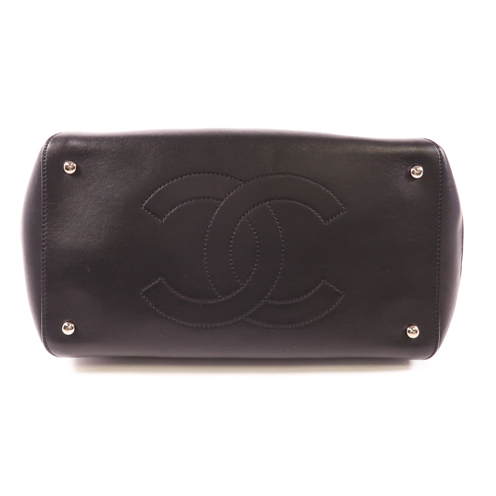 CHANEL 牛皮皮革2way Shoulder銀扣鏈帶手挽肩背兩用袋