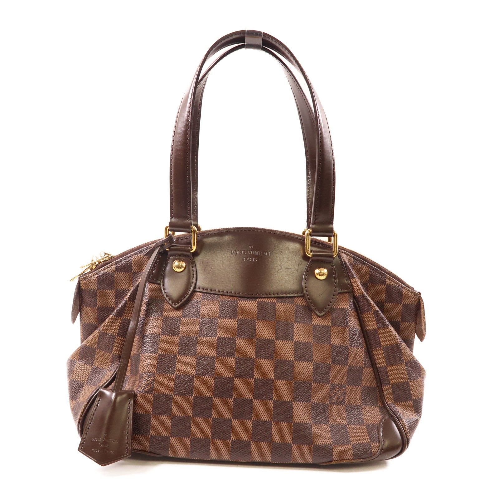 LOUIS VUITTON 【激減優惠】Damier Verona PM金扣肩背袋棕色