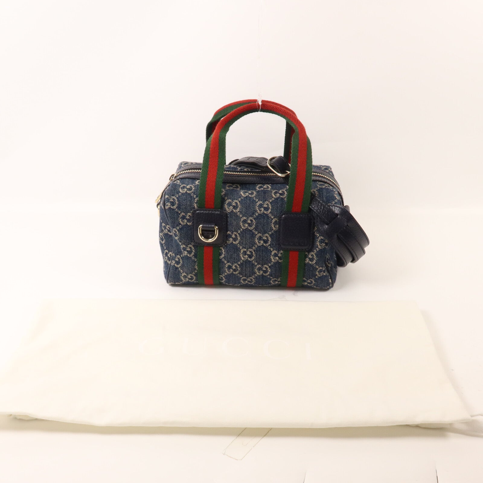 GUCCI 牛仔布Ophidia Boston手挽肩背兩用袋