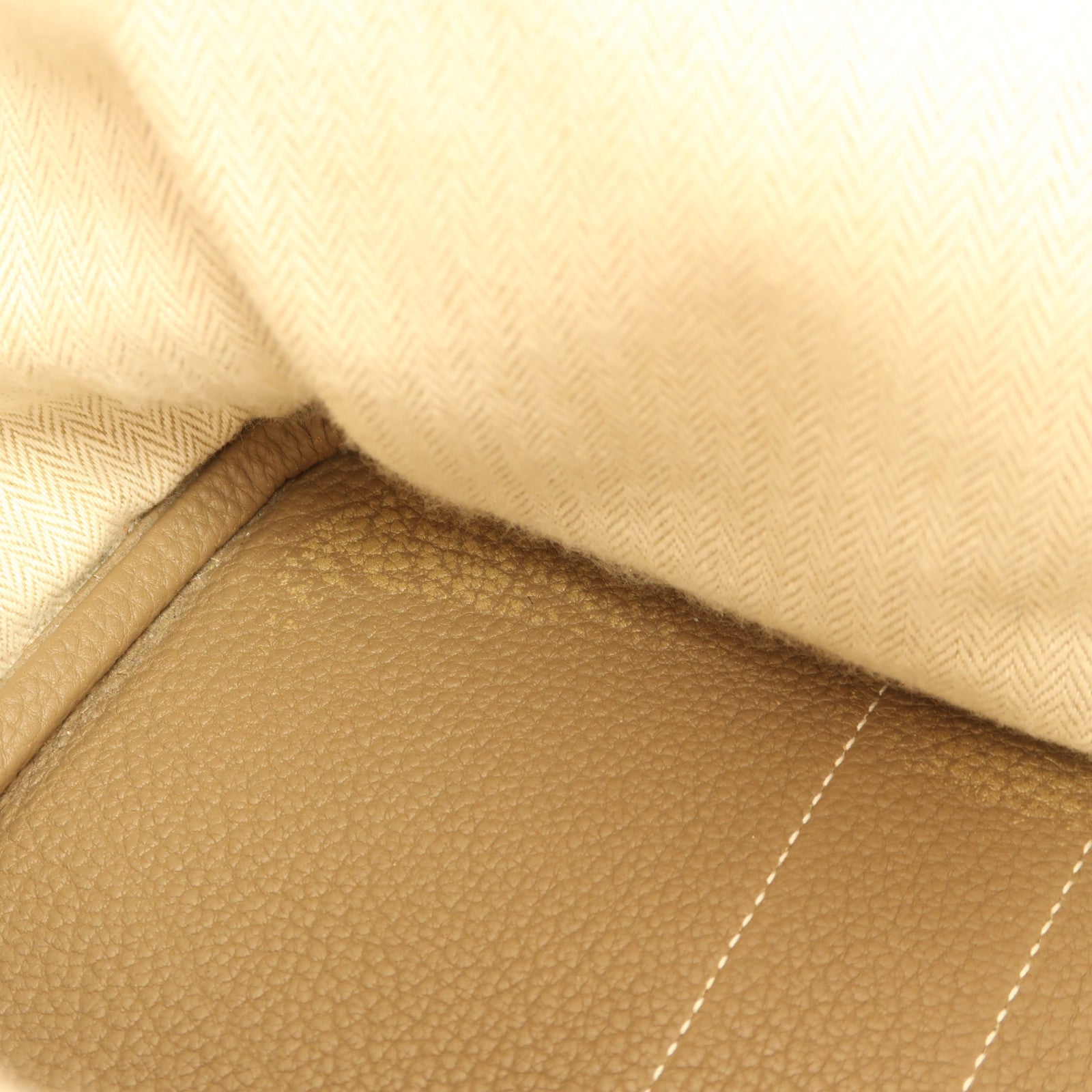 HERMES Negonda皮革Garden Party PM銀扣手挽袋Etoupe
