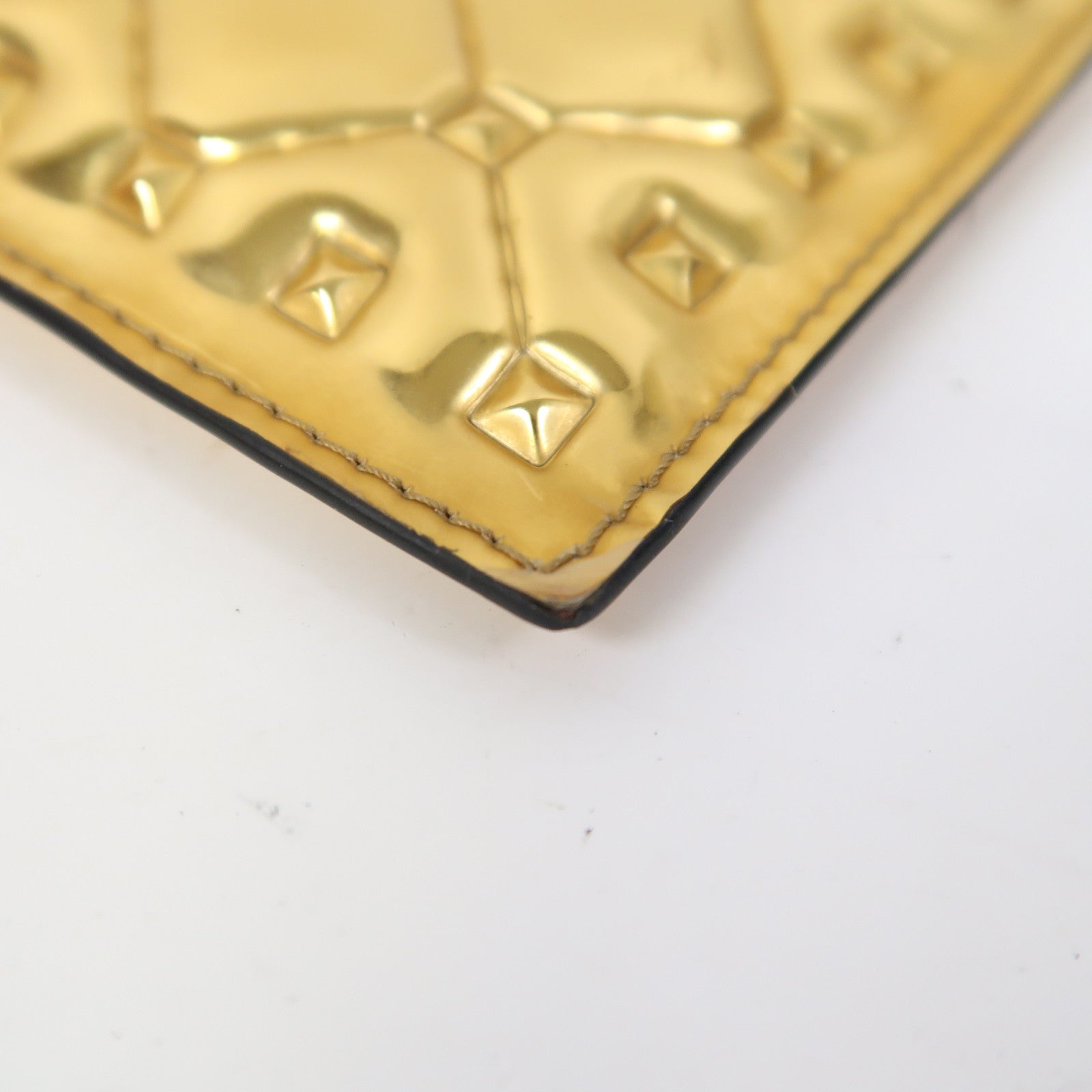 Valentino 漆皮皮革Card Case金扣卡片套金色