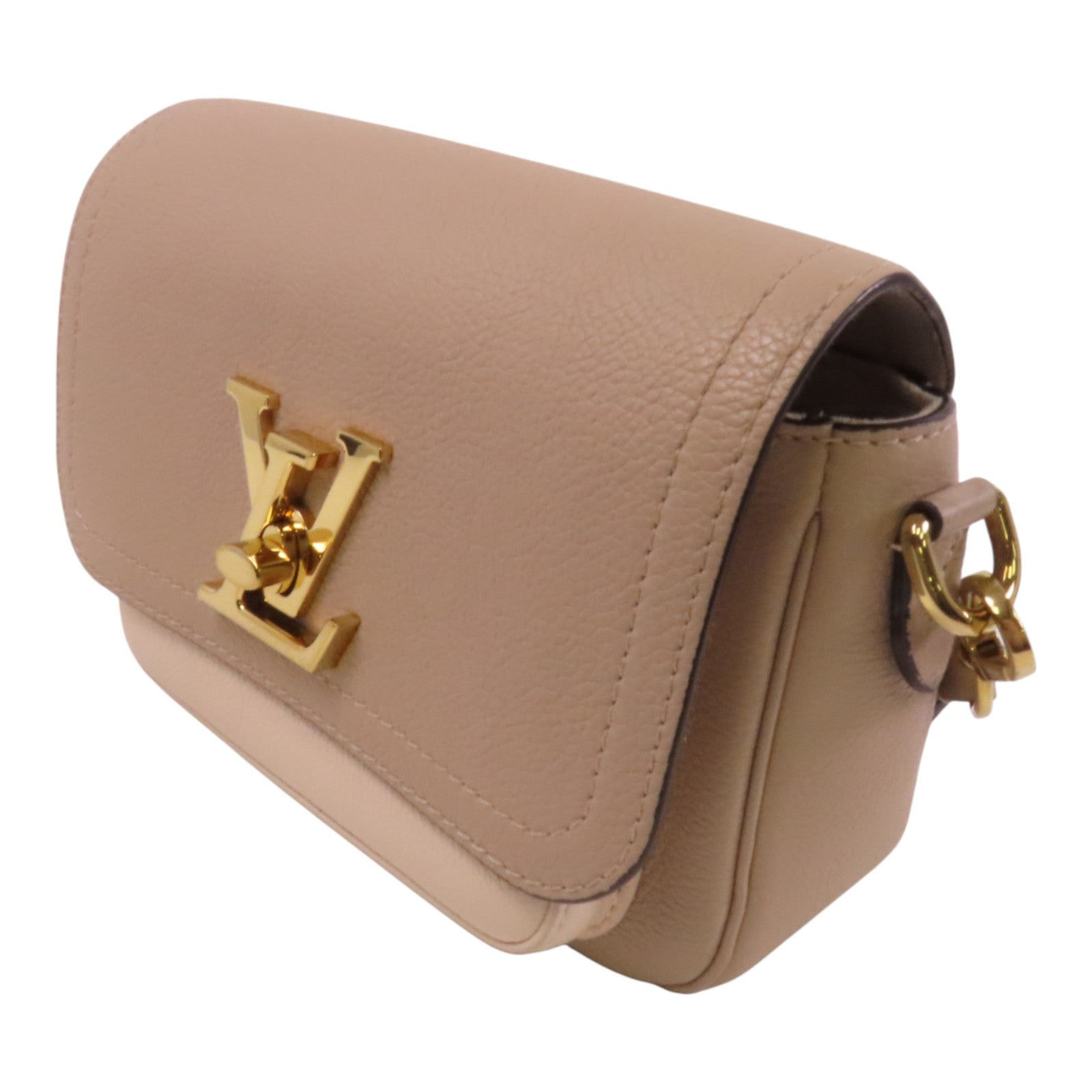 LOUIS VUITTON Greige Lockme Tender金扣肩背袋