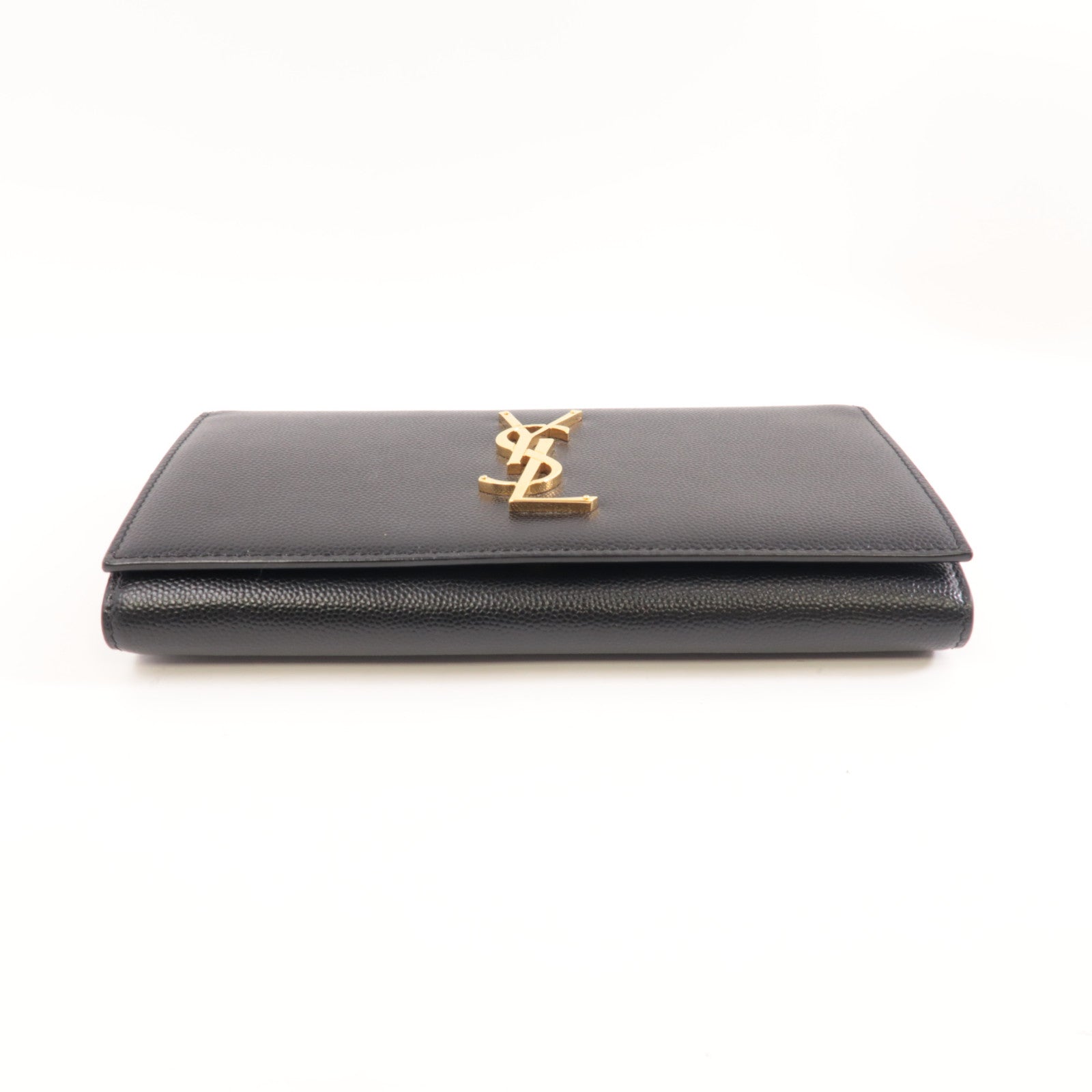 SAINT LAURENT 牛皮皮革Long Wallet金扣長錢包黑色