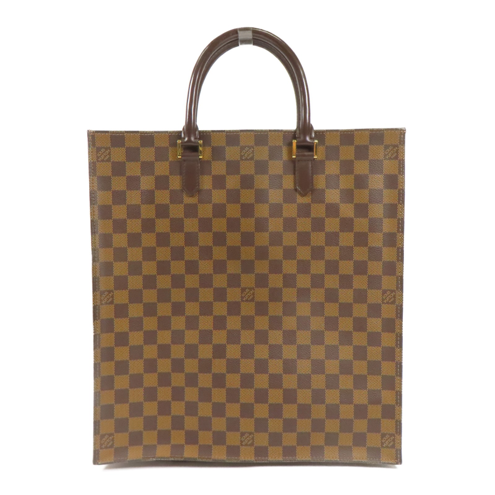 LOUIS VUITTON Damier Sac Plat金扣手挽袋