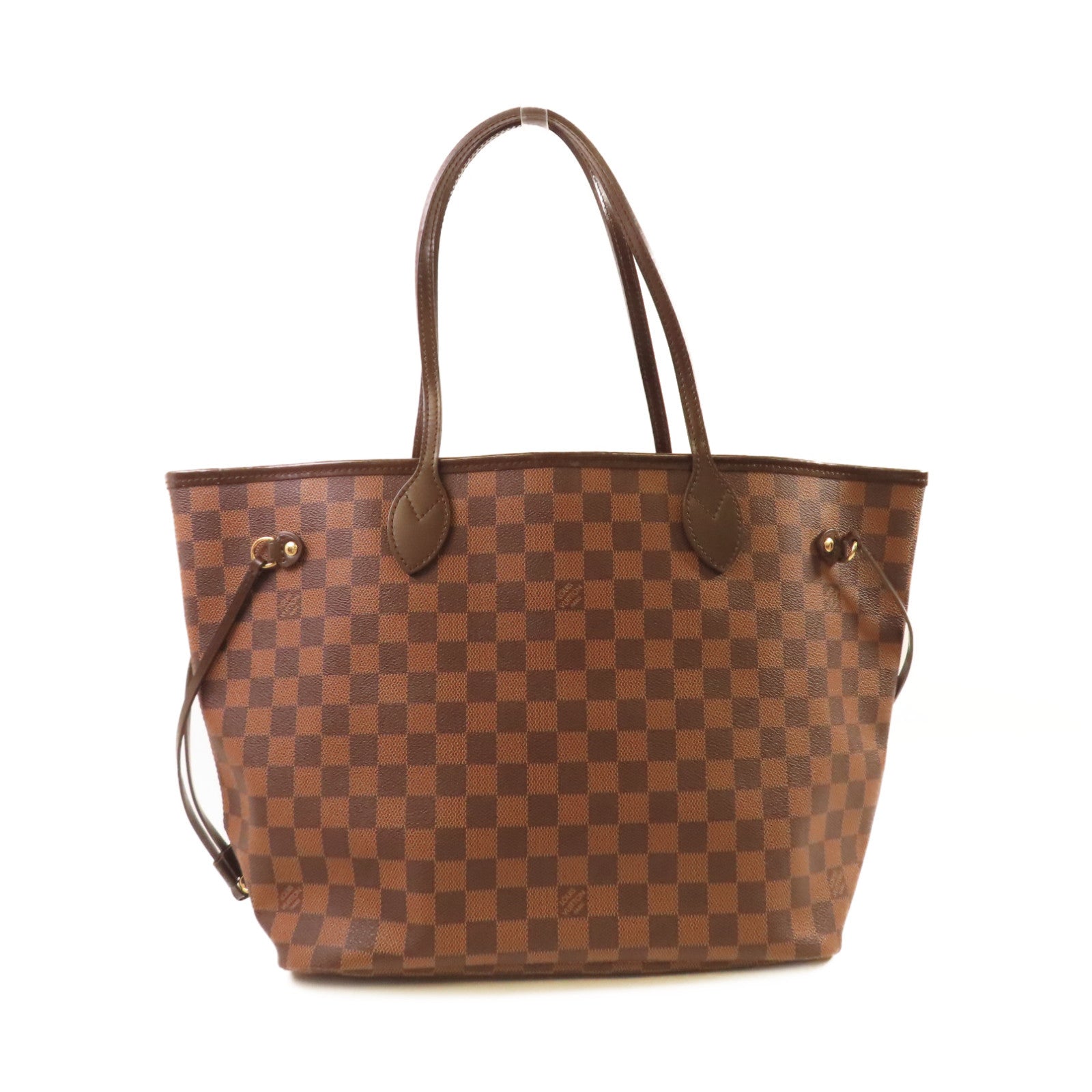 LOUIS VUITTON Damier Ebene Neverfull MM Tote Bag金扣肩背袋啡色