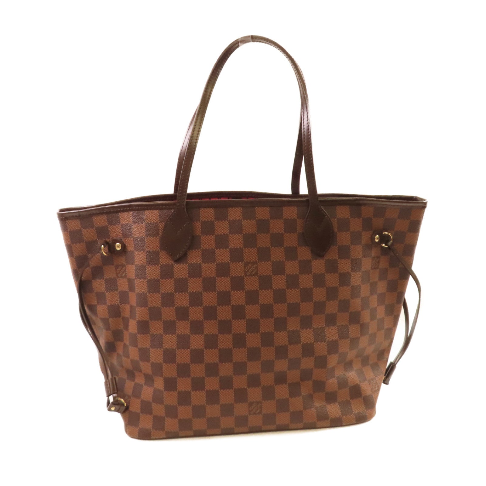 LOUIS VUITTON Damier Ebene Neverfull MM Tote Bag金扣肩背袋啡色
