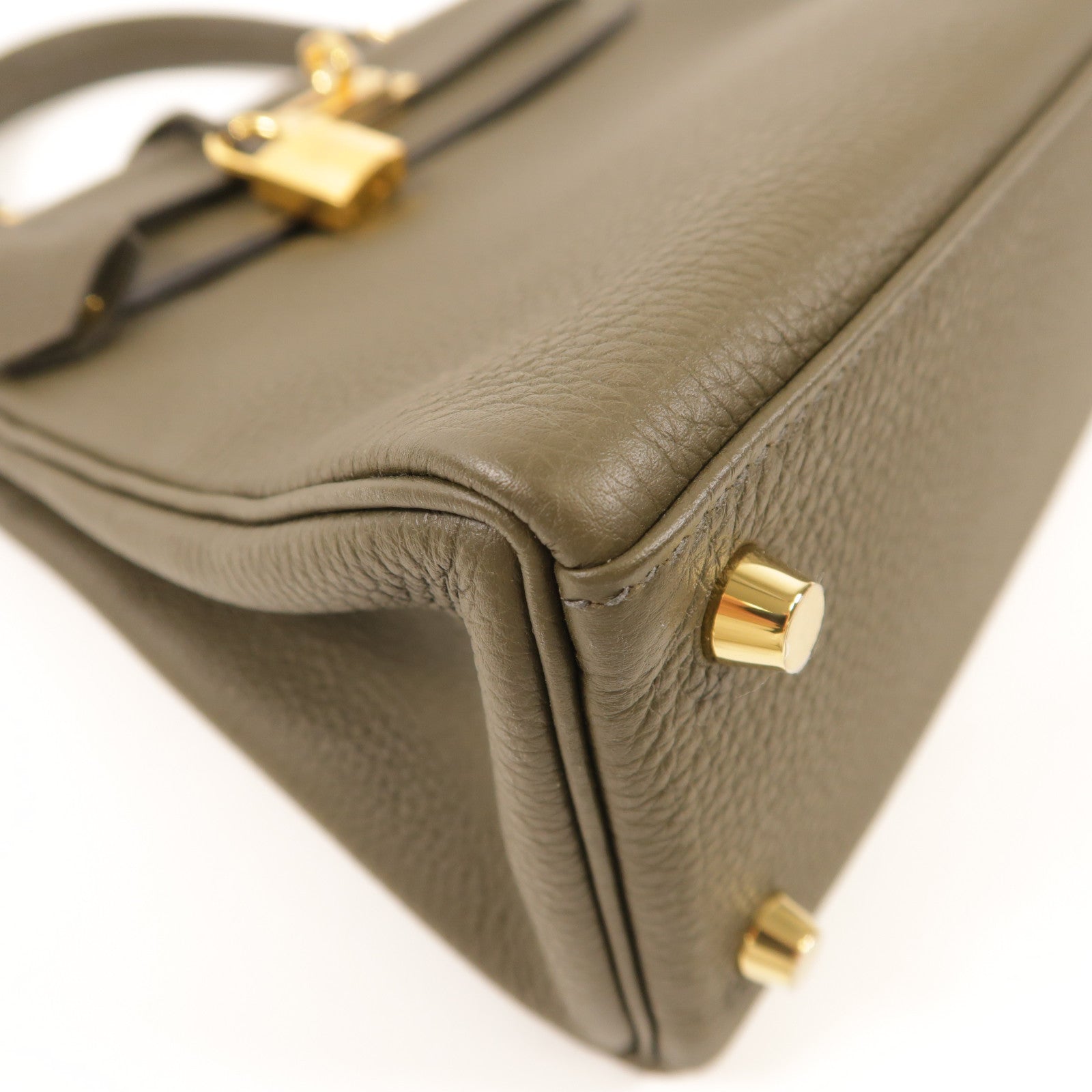 HERMES 【激減優惠】Togo皮革Kelly 25金扣手挽肩背兩用袋Vert Maquis