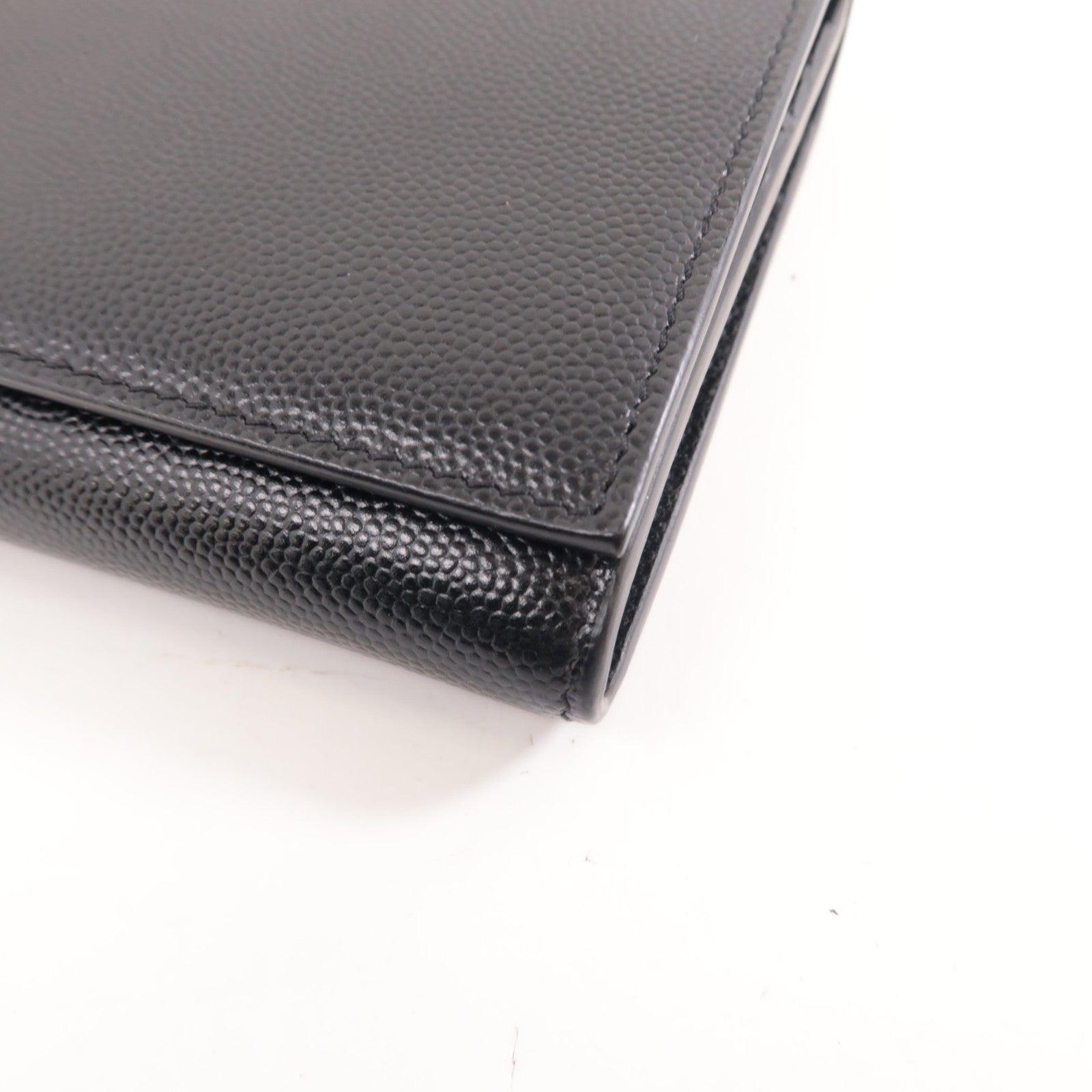 SAINT LAURENT 牛皮皮革Long Wallet金扣長錢包黑色