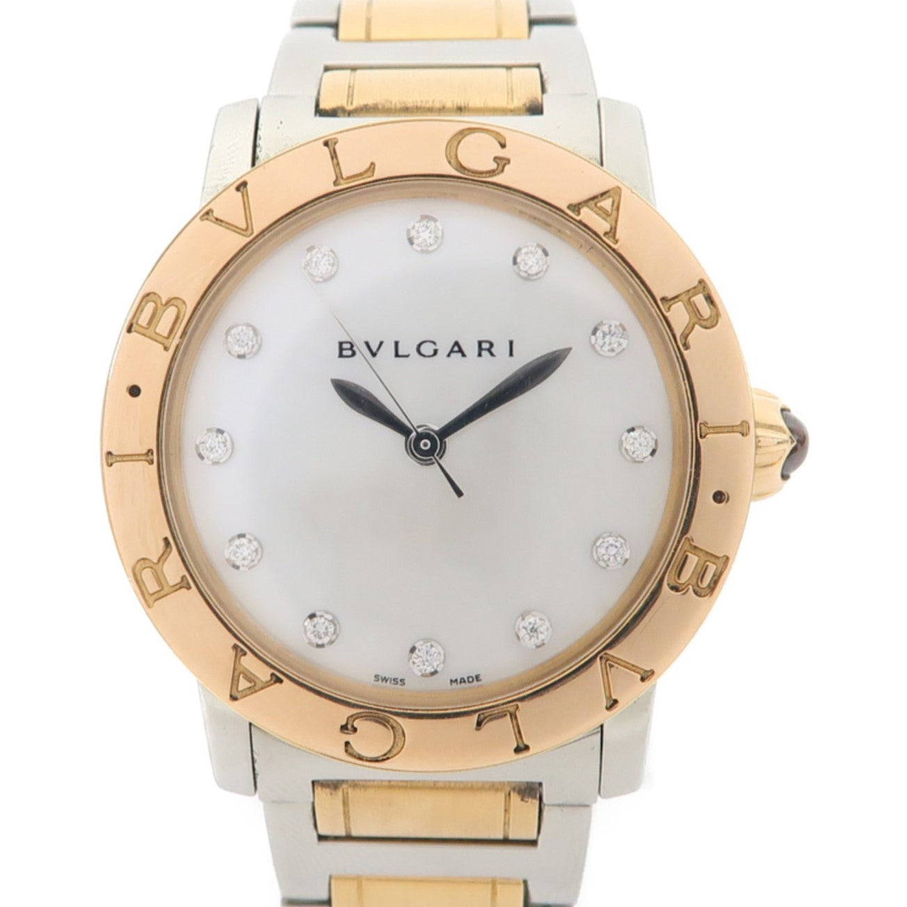BVLGARI Bvlgari Bvlgari不鏽鋼/18K玫瑰金手錶自動機芯珠光色