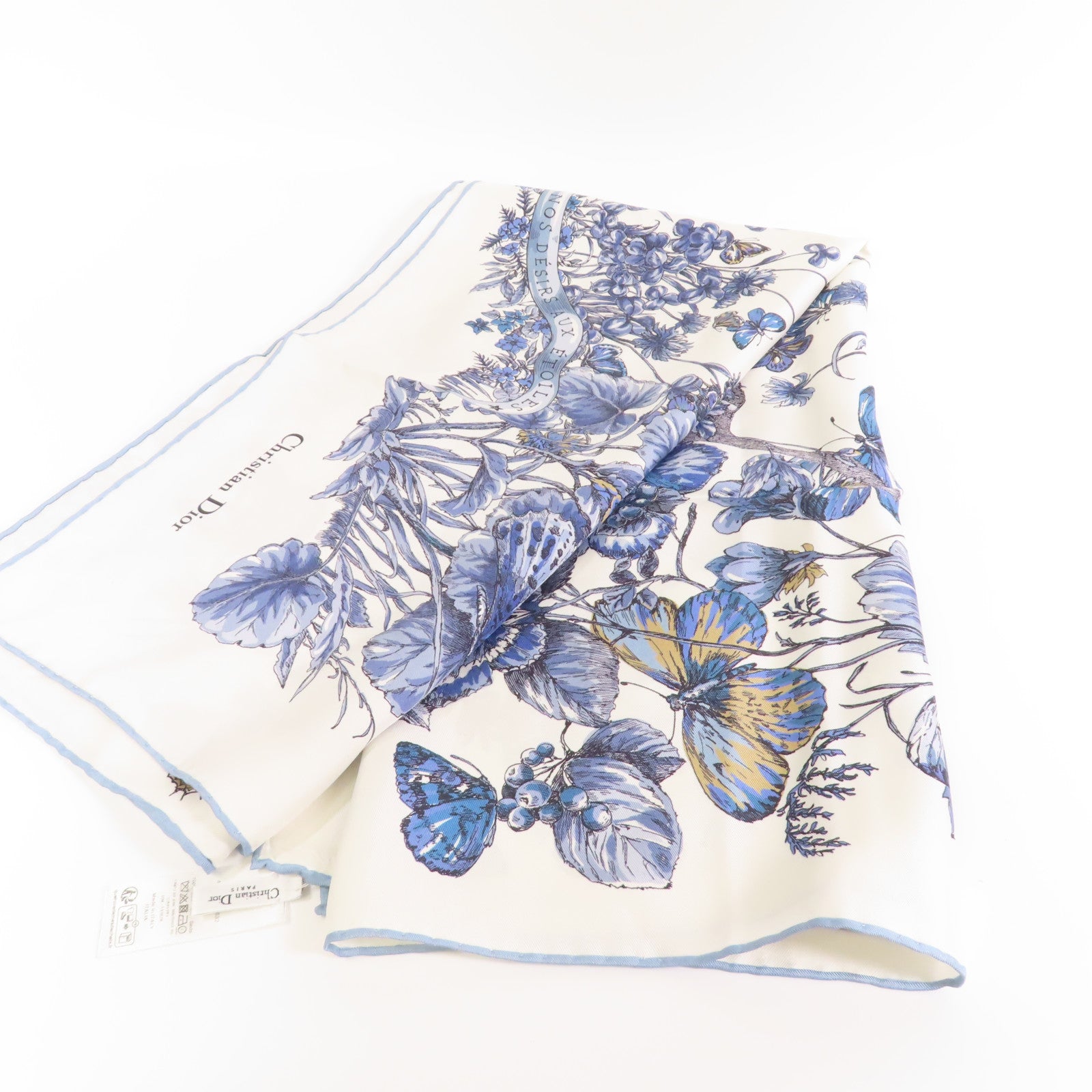 Dior 絲質Scarf絲巾藍色/白色