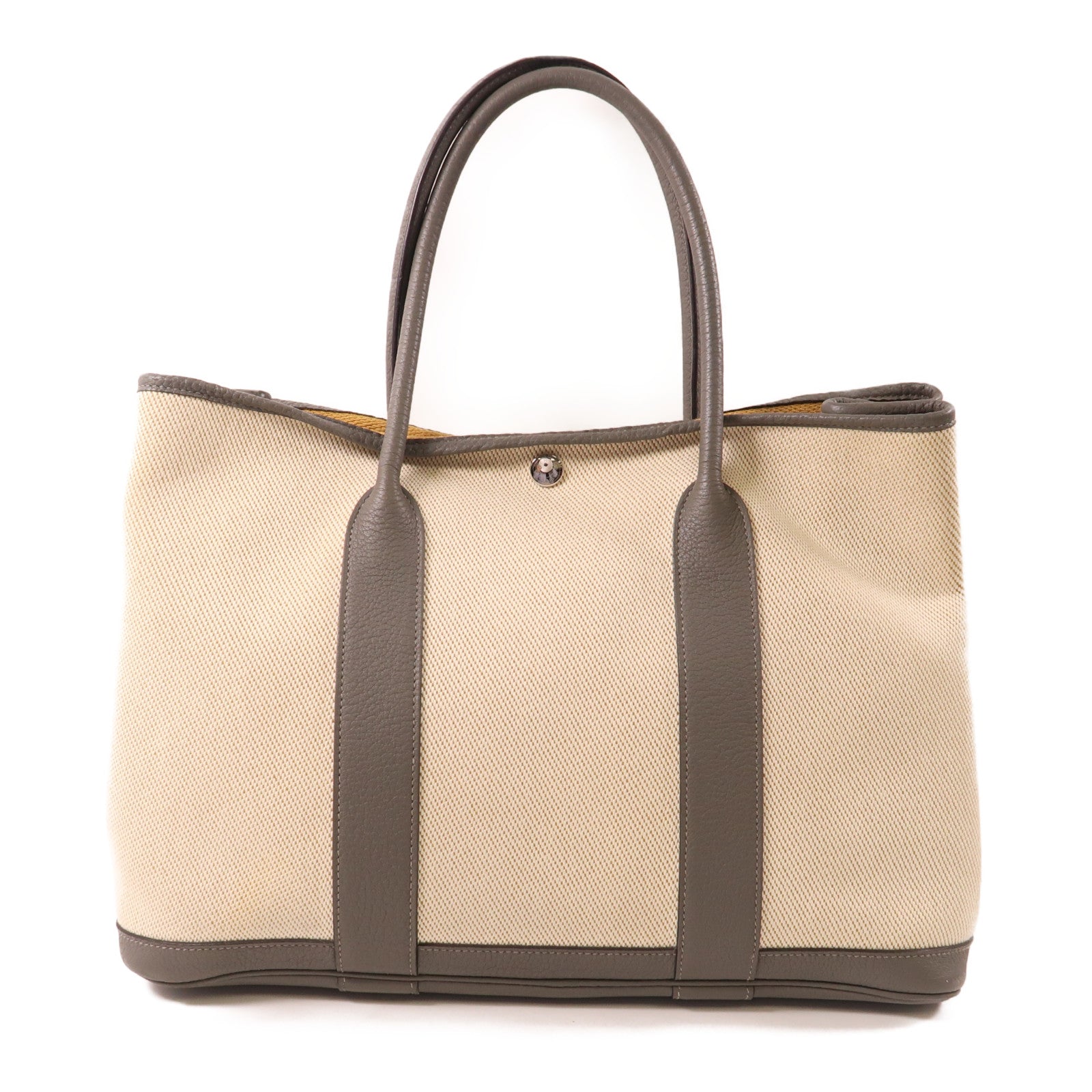 HERMES 帆布Garden Party 36銀扣肩背袋