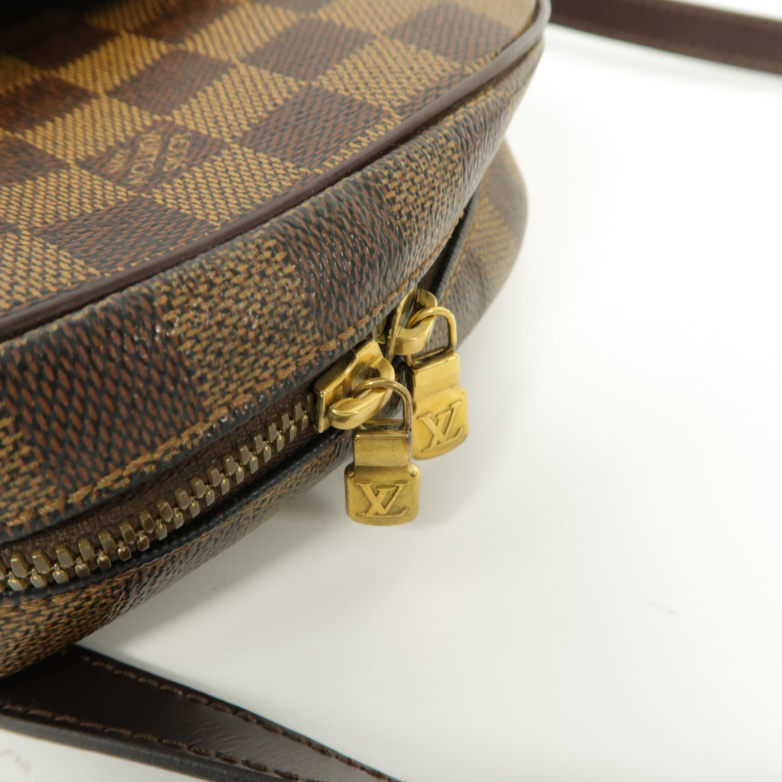 LOUIS VUITTON Damier Ipanema PM金扣肩背袋棕色