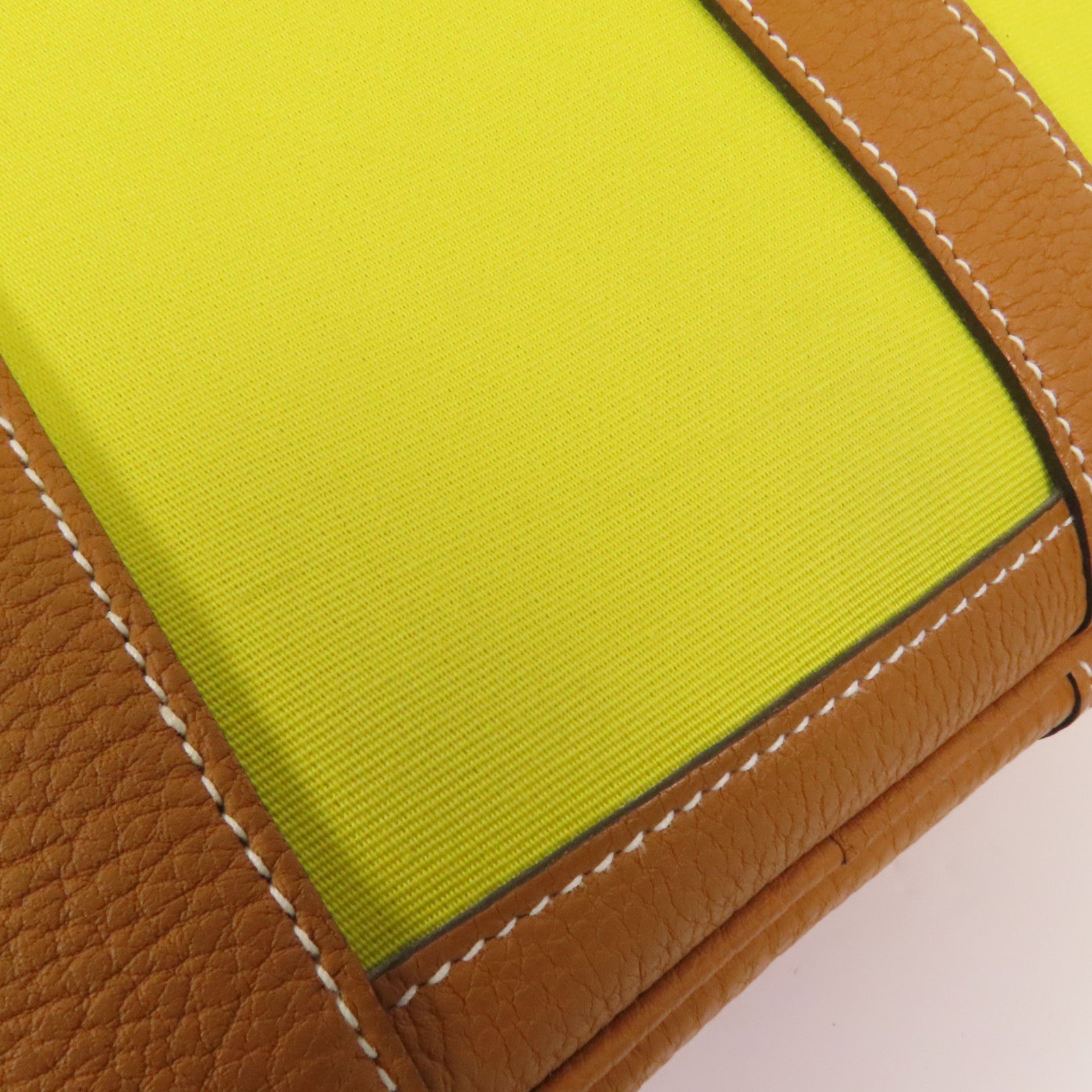 HERMES 帆布Garden Party TPM銀扣手挽袋Lime