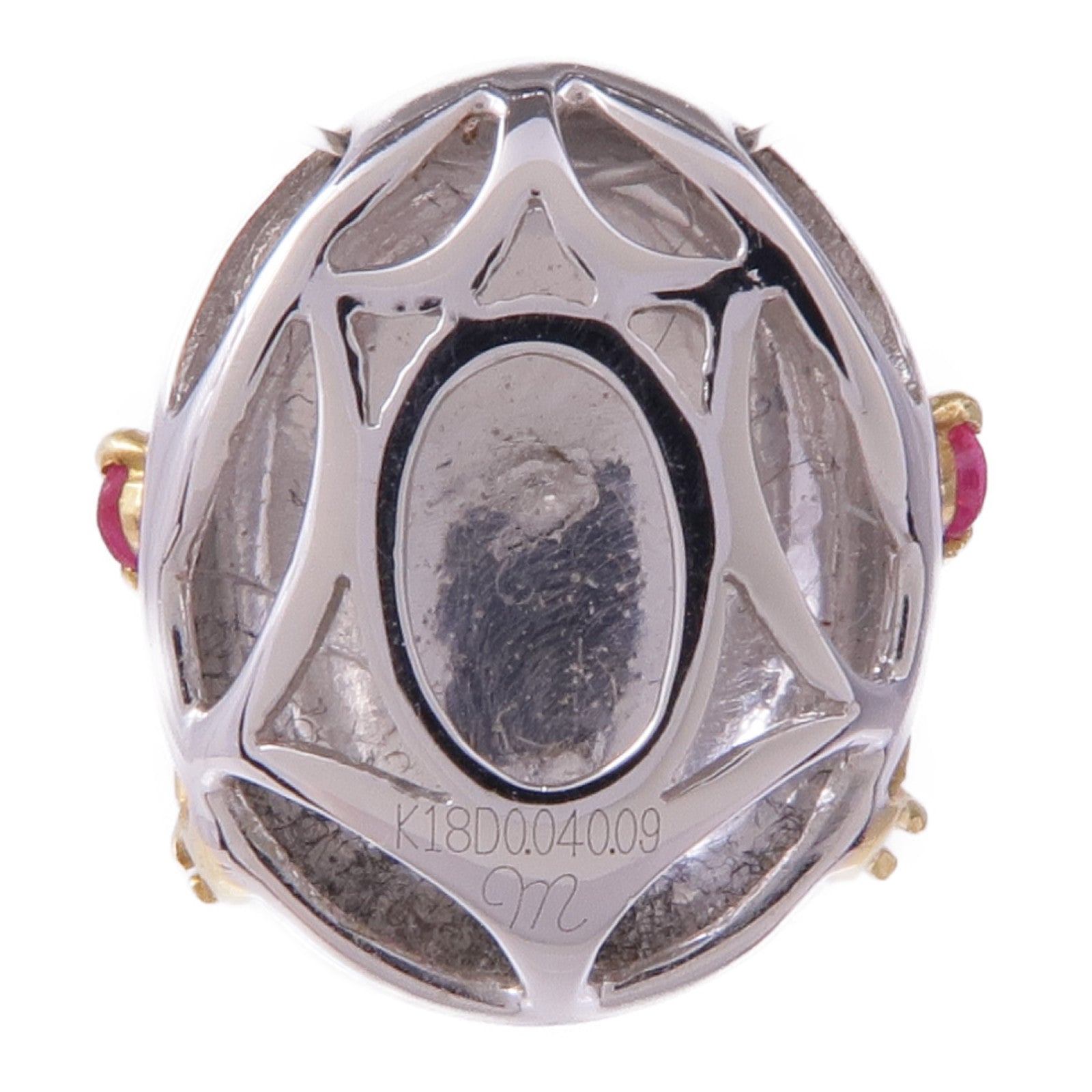 JEWELRY 18K黃金/白金Ruby Diamond Pendant Top紅寶石/鑽石吊墜