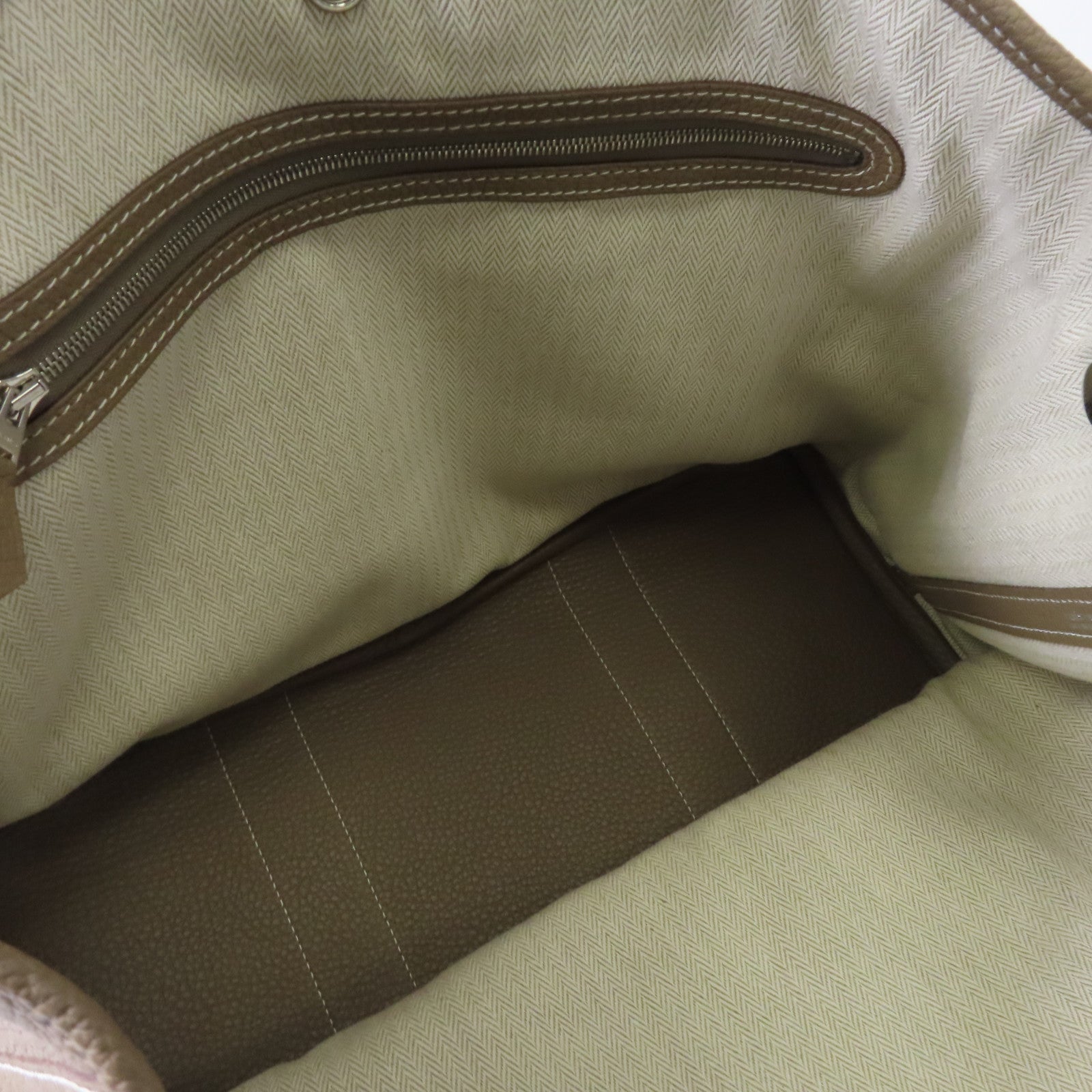 HERMES Negonda皮革GardenParty PM銀扣手挽袋Etoupe/灰色