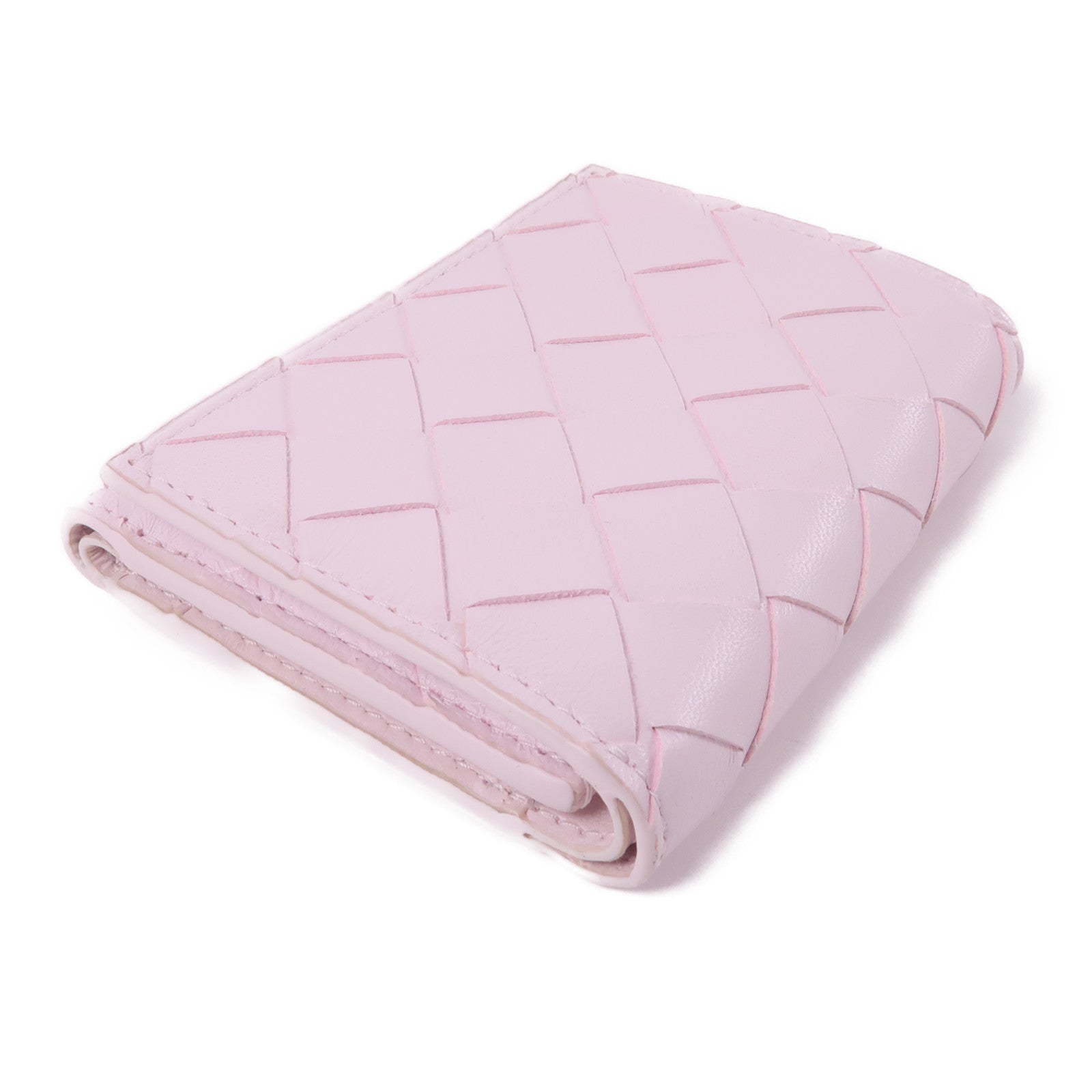 BOTTEGA VENETA 織紋皮革Wallet金扣錢包粉紅色