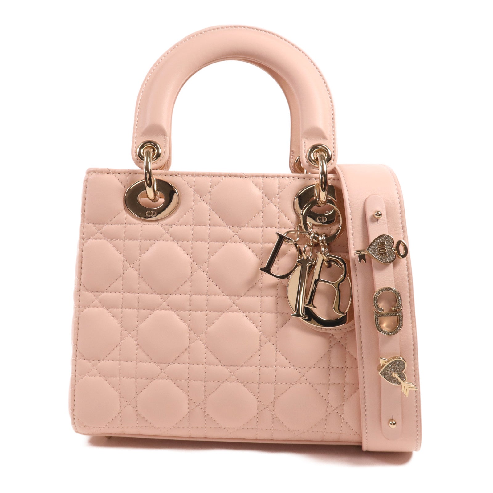 Dior 羊皮皮革Lady Dior My ABC Dior金扣手挽肩背兩用袋