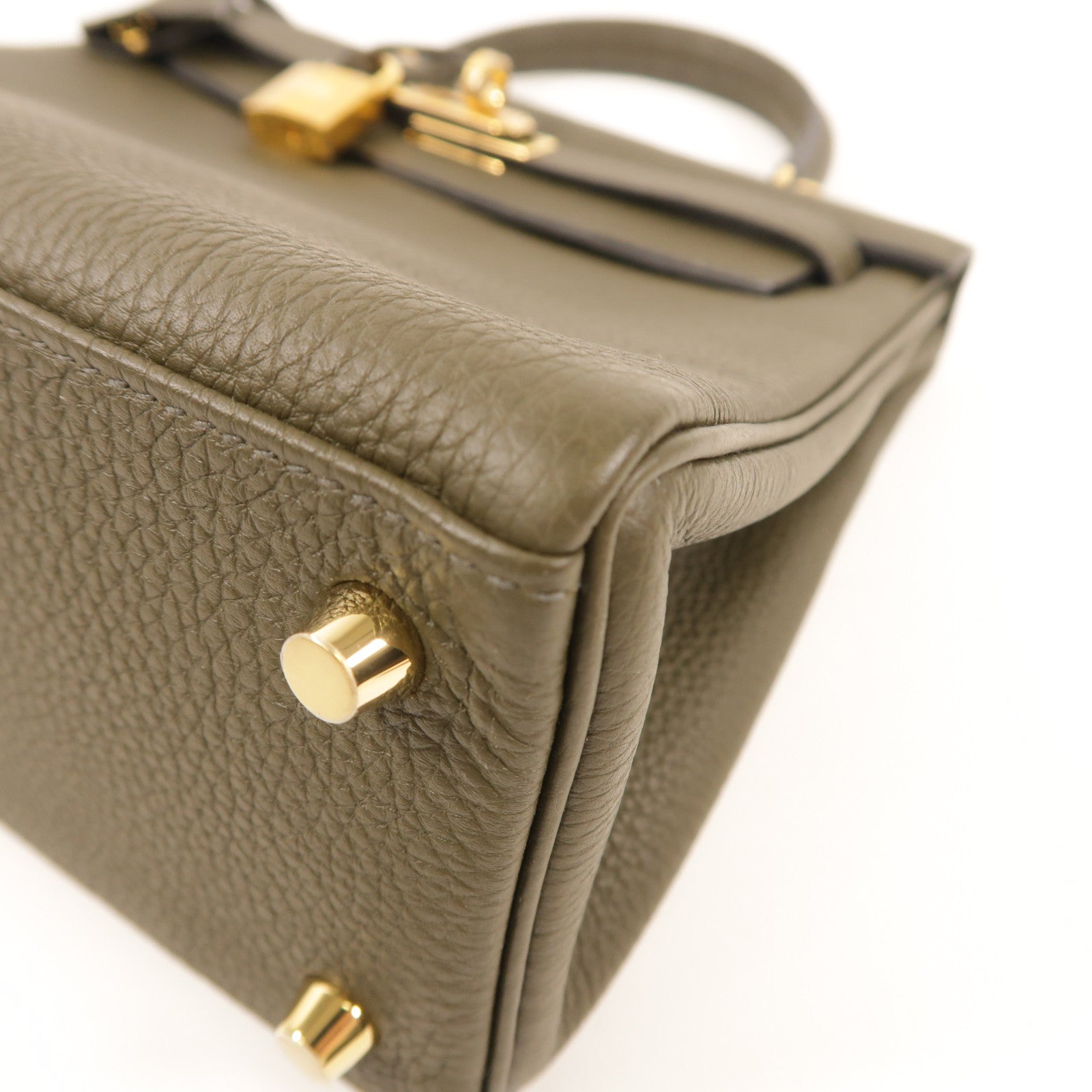 HERMES 【激減優惠】Togo皮革Kelly 25金扣手挽肩背兩用袋Vert Maquis