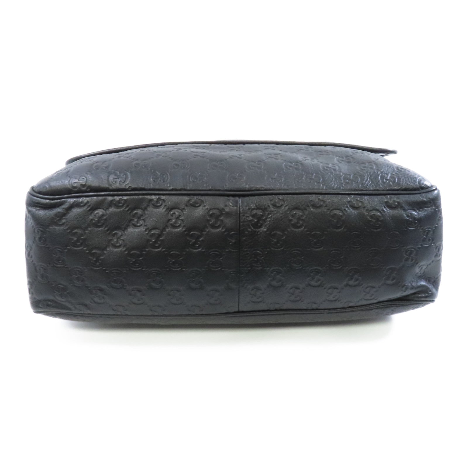 GUCCI 牛皮皮革Shoulder Bag銀扣肩背袋黑色