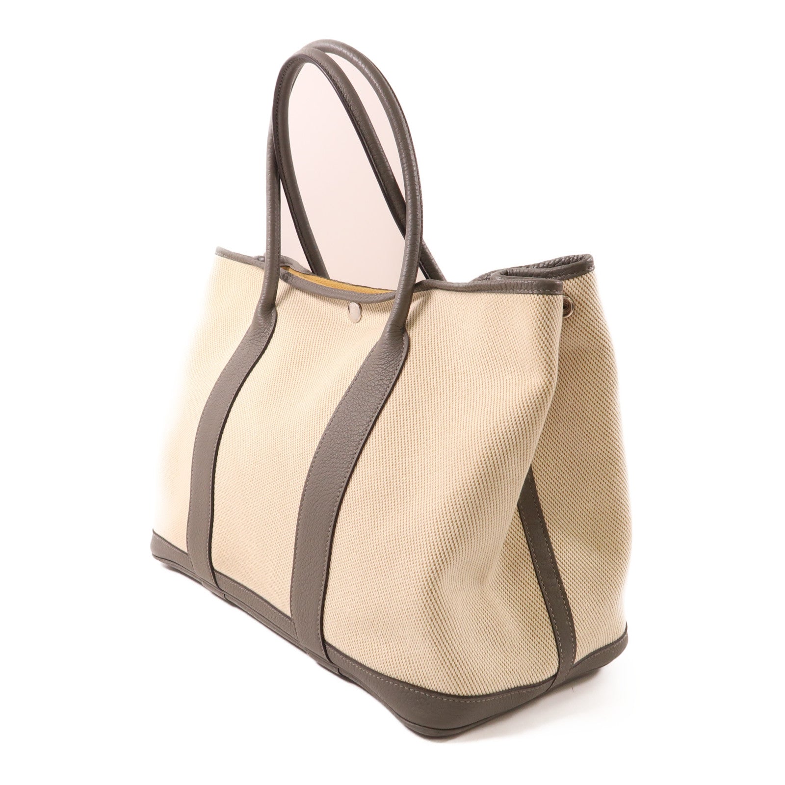 HERMES 帆布Garden Party 36銀扣肩背袋