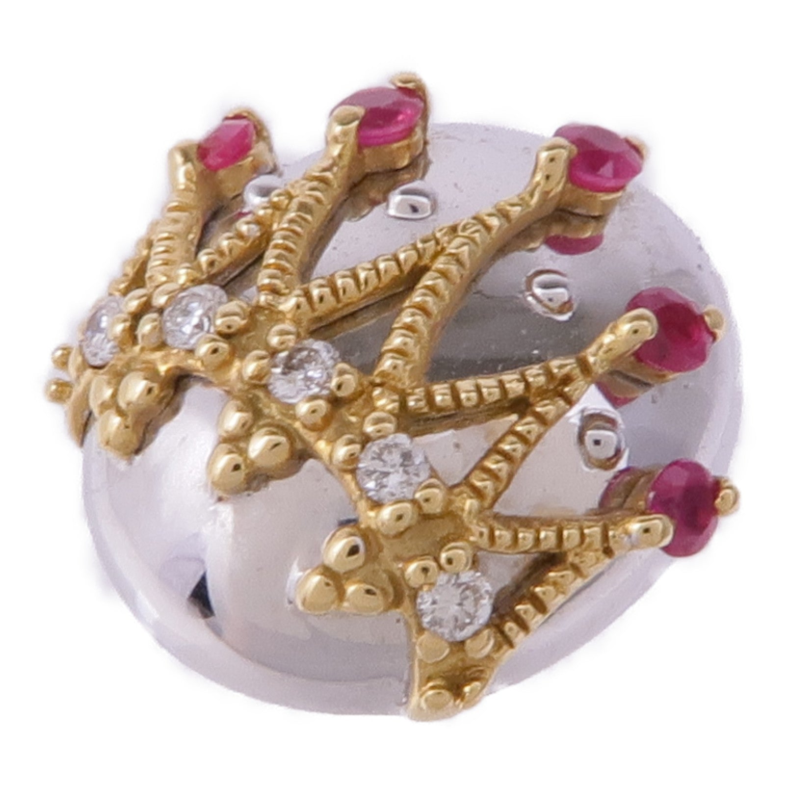 JEWELRY 18K黃金/白金Ruby Diamond Pendant Top紅寶石/鑽石吊墜