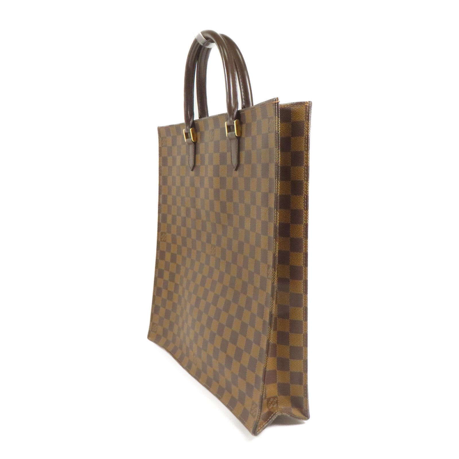 LOUIS VUITTON Damier Sac Plat金扣手挽袋