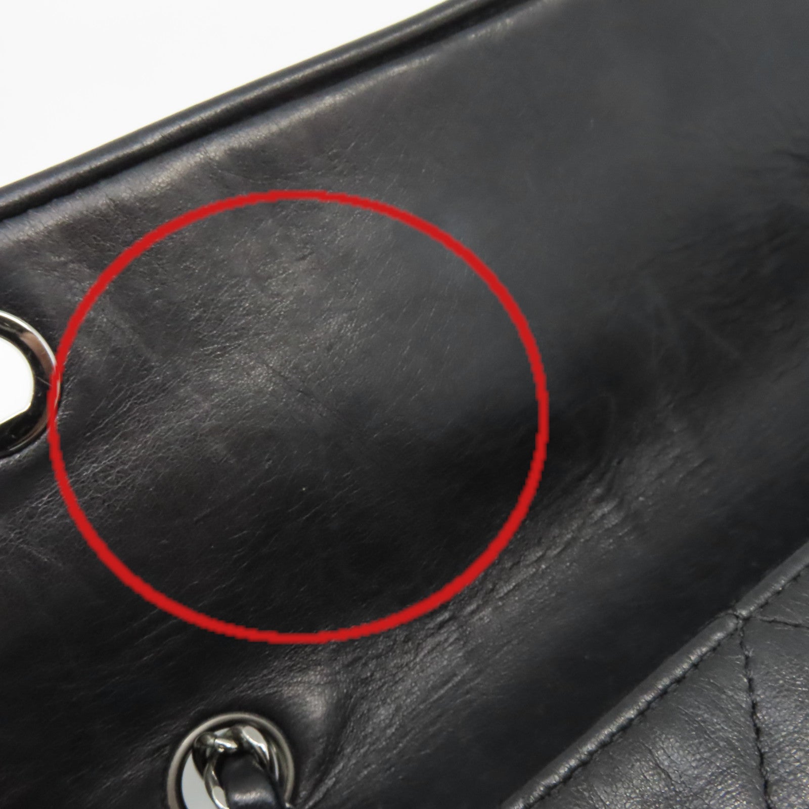 CHANEL 菱格羊皮皮革Chain Shoulder Bag銀扣鏈帶肩背袋黑色