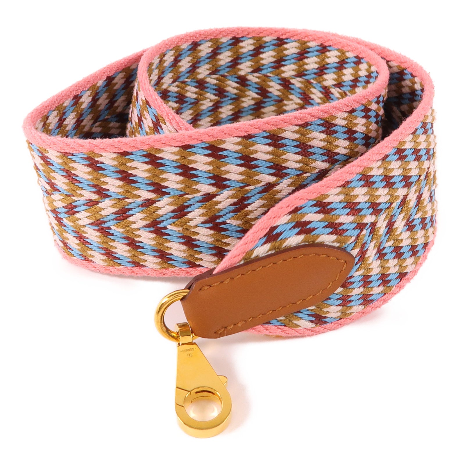 HERMES 帆布Strap金扣肩背帶