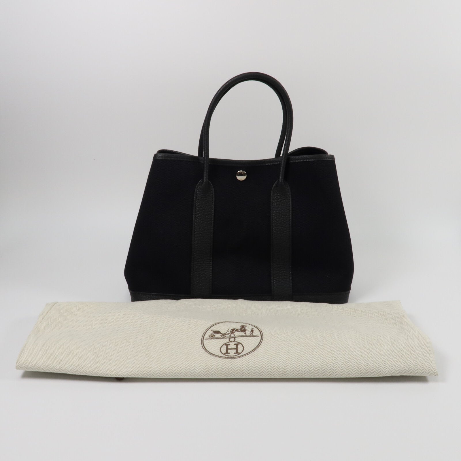 HERMES 帆布Garden Party TPM手挽袋Noir