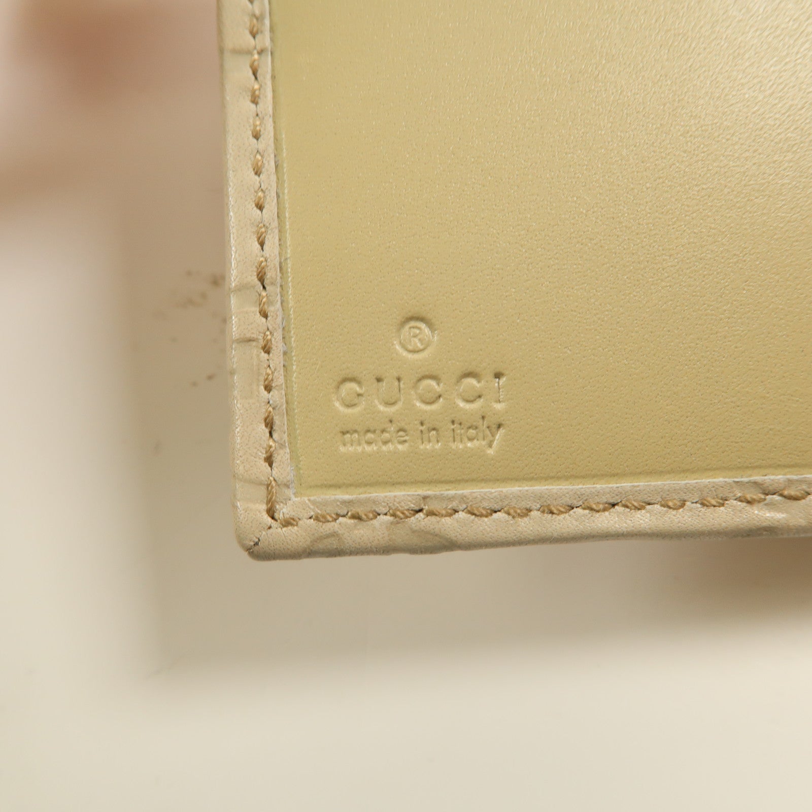 GUCCI 牛皮皮革Wallet金扣折疊錢包