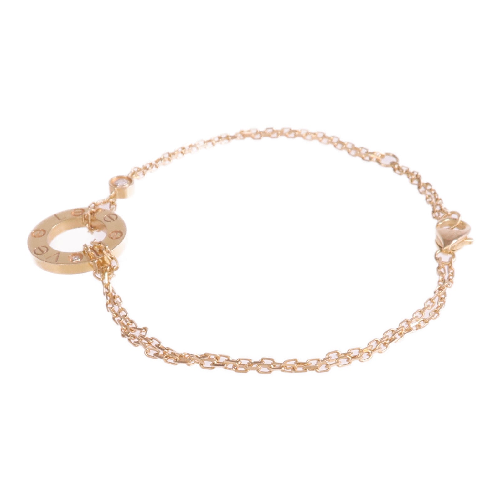 CARTIER 18K玫瑰金Love Bracelet 2 Diamonds鑽石手鏈